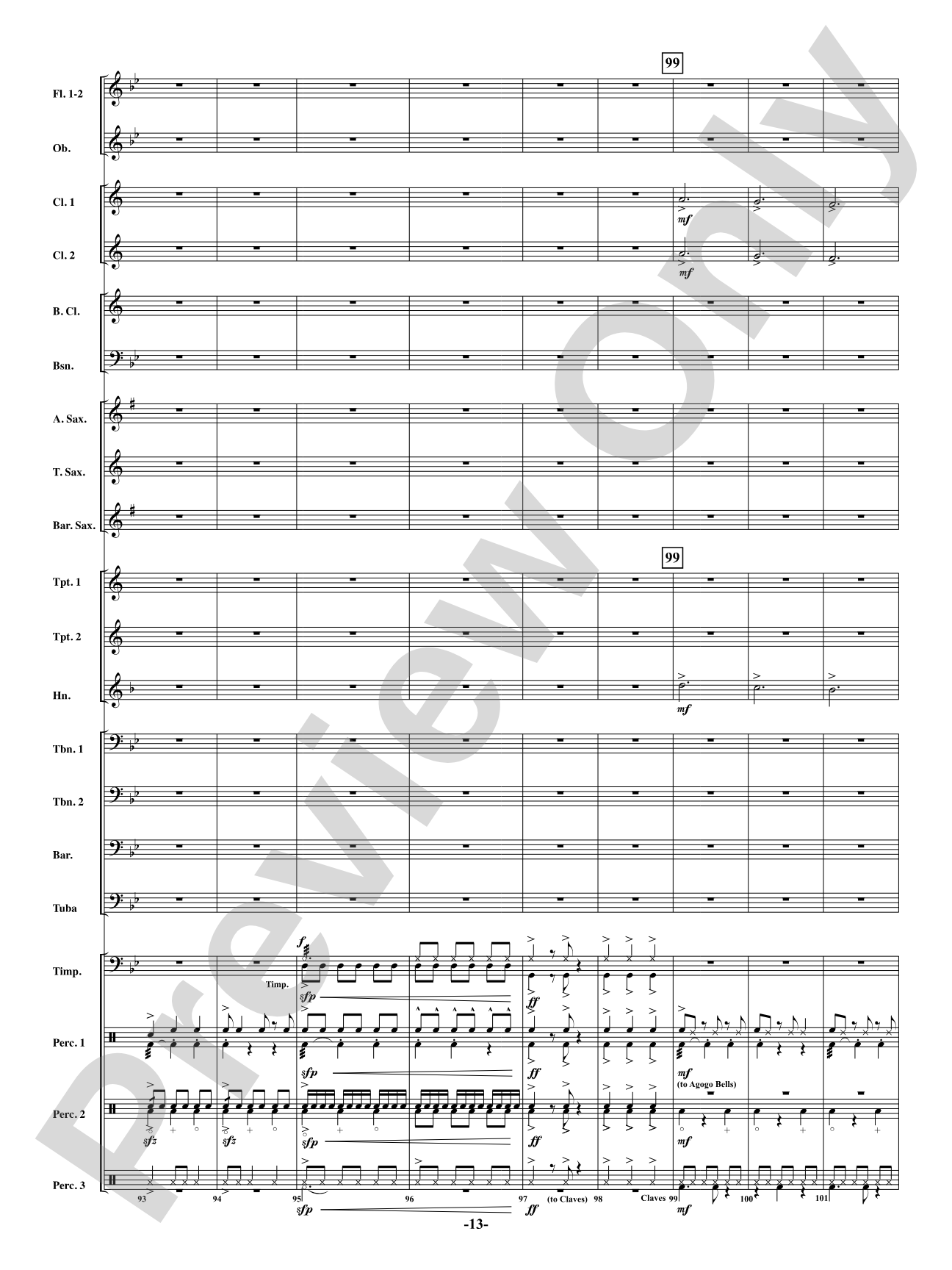 Brazilian Bell Carol: Concert Band Conductor Score & Parts