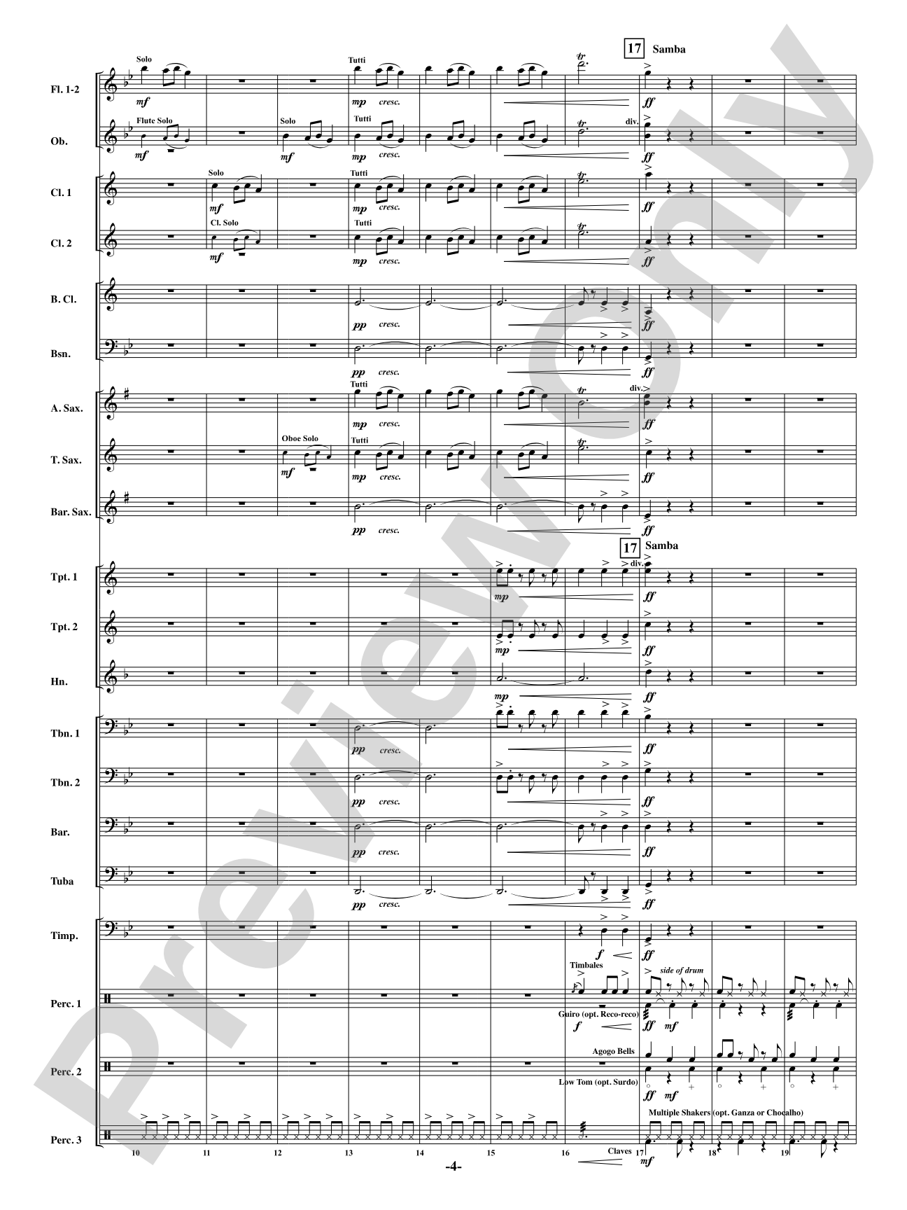 Brazilian Bell Carol: Concert Band Conductor Score & Parts