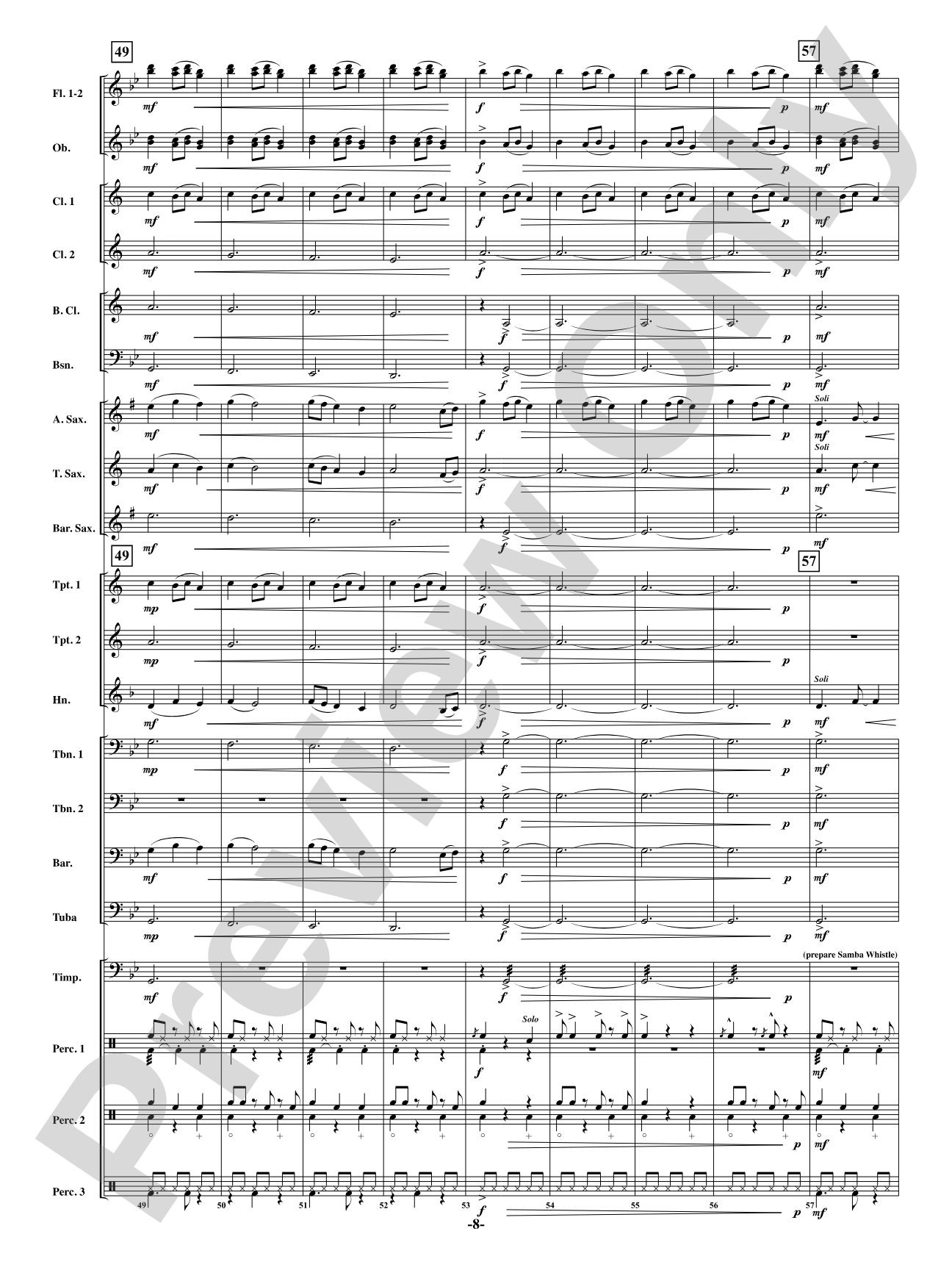 Brazilian Bell Carol: Concert Band Conductor Score & Parts