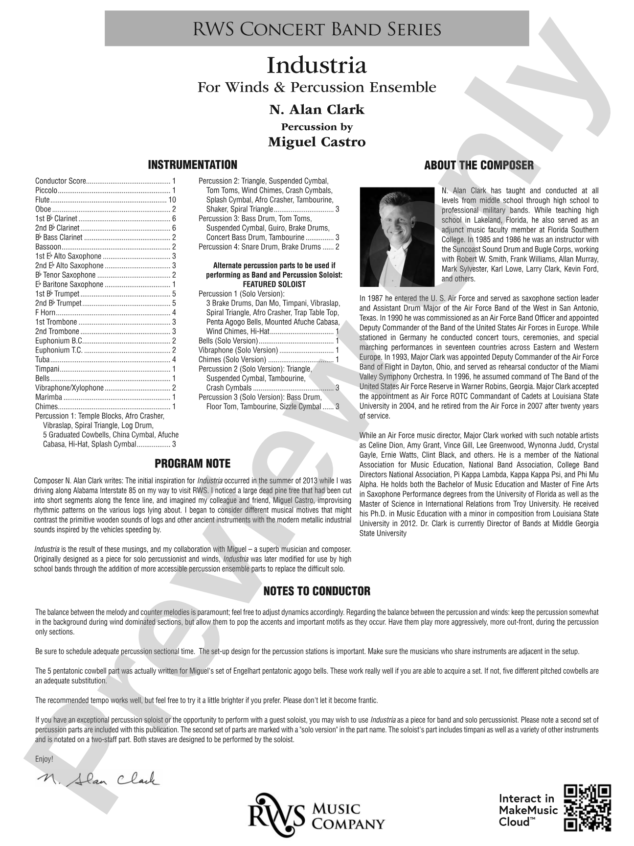 Industria - For Winds & Percussion Ensemble: Concert Band Conductor Score & Parts