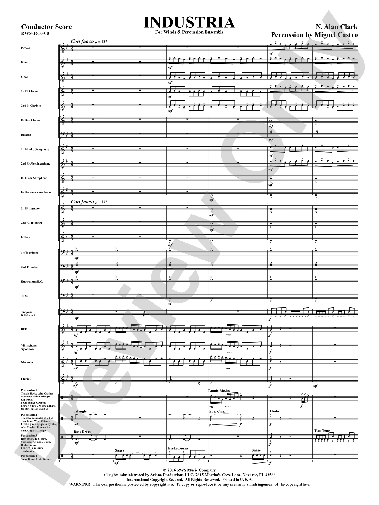 Industria - For Winds & Percussion Ensemble: Concert Band Conductor Score & Parts