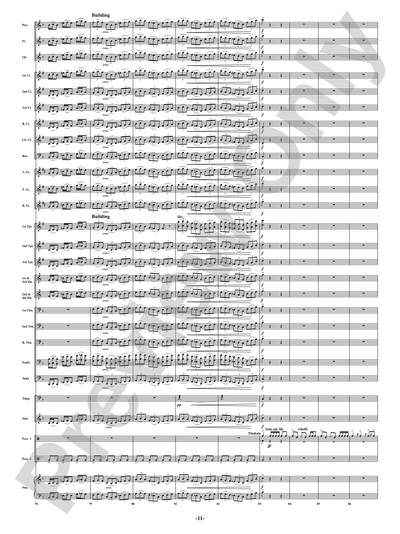 Summer Nights - Mvt. 3 - Postcards from the First Coast: Concert Band Conductor Score & Parts