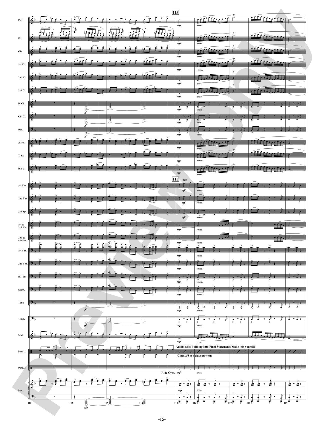Summer Nights - Mvt. 3 - Postcards from the First Coast: Concert Band Conductor Score & Parts