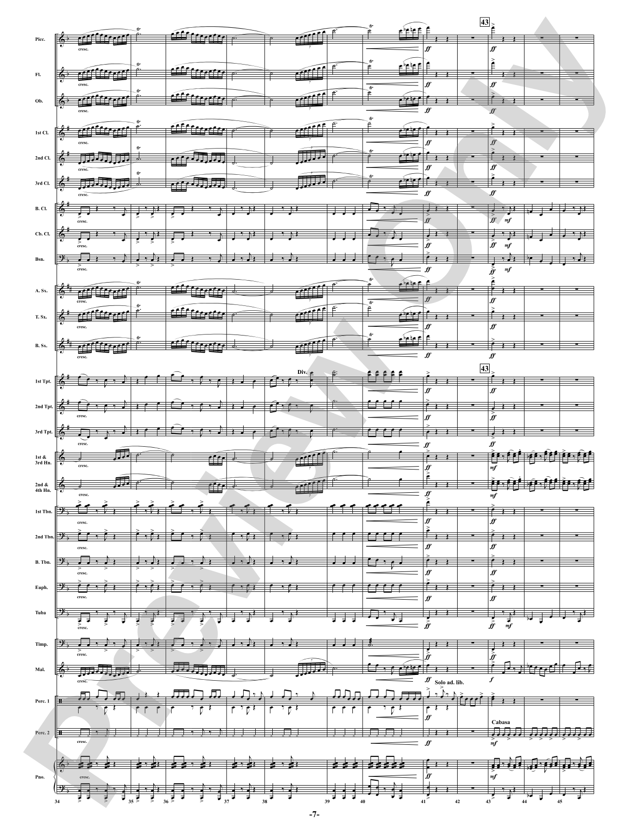 Summer Nights - Mvt. 3 - Postcards from the First Coast: Concert Band Conductor Score & Parts