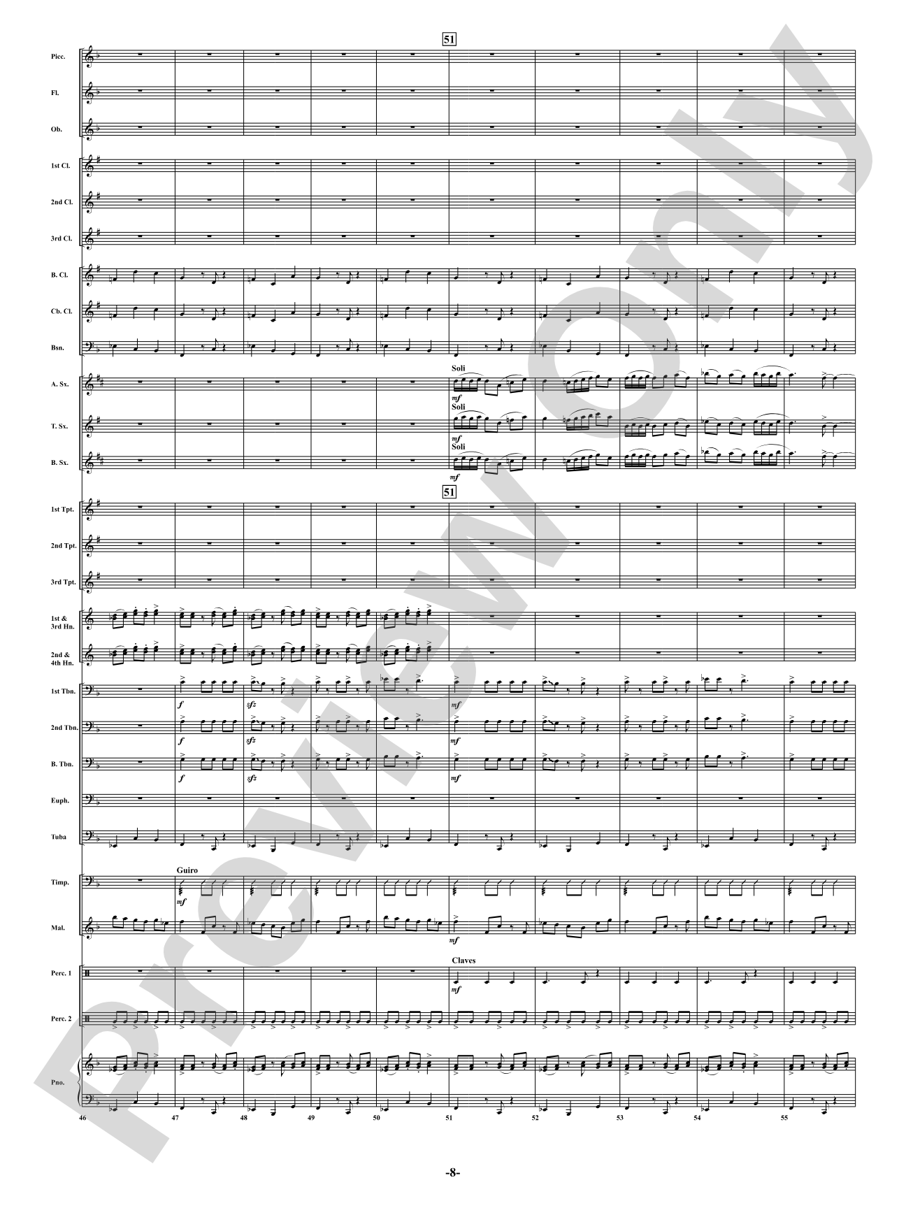 Summer Nights - Mvt. 3 - Postcards from the First Coast: Concert Band Conductor Score & Parts