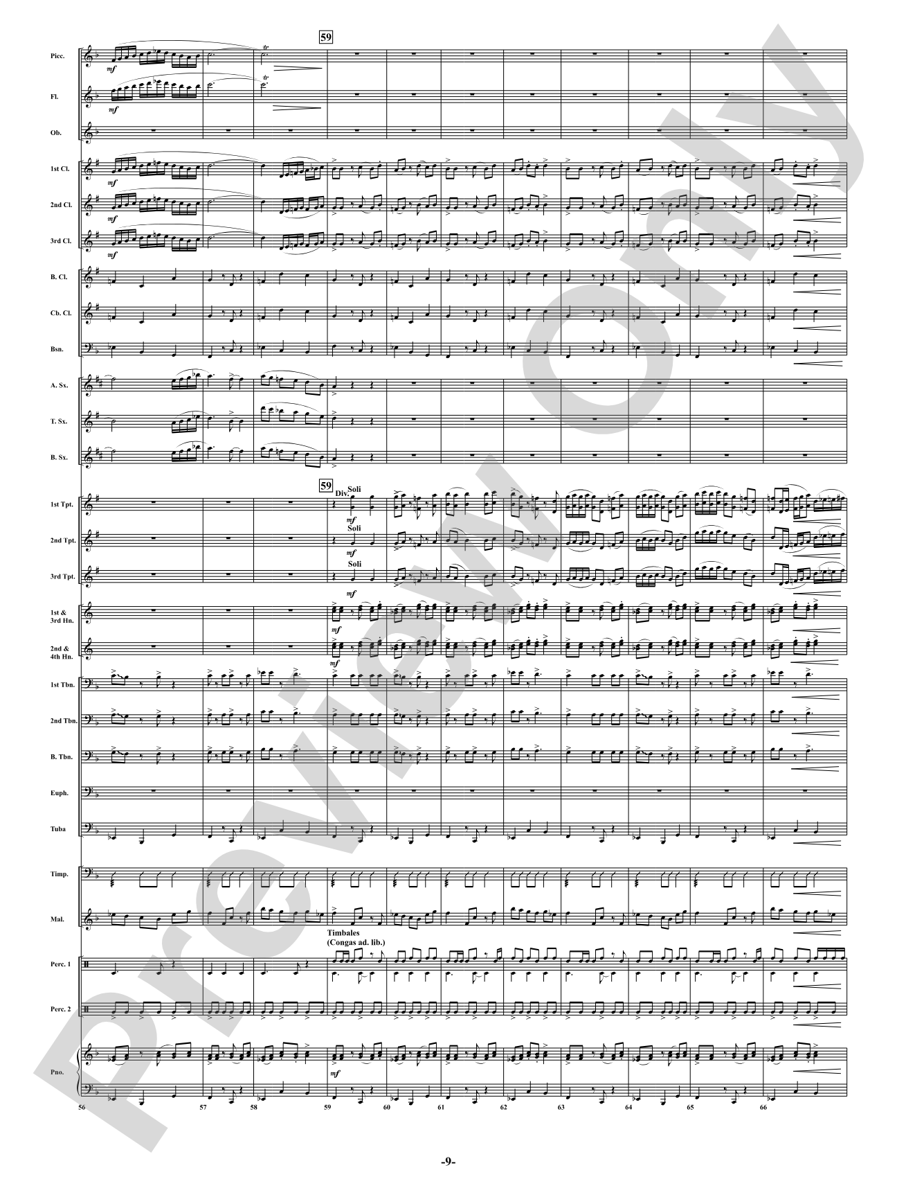 Summer Nights - Mvt. 3 - Postcards from the First Coast: Concert Band Conductor Score & Parts