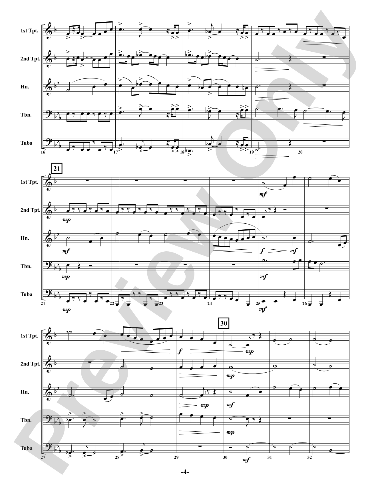 Hero - Brass Quintet: Brass Quintet Conductor Score & Parts