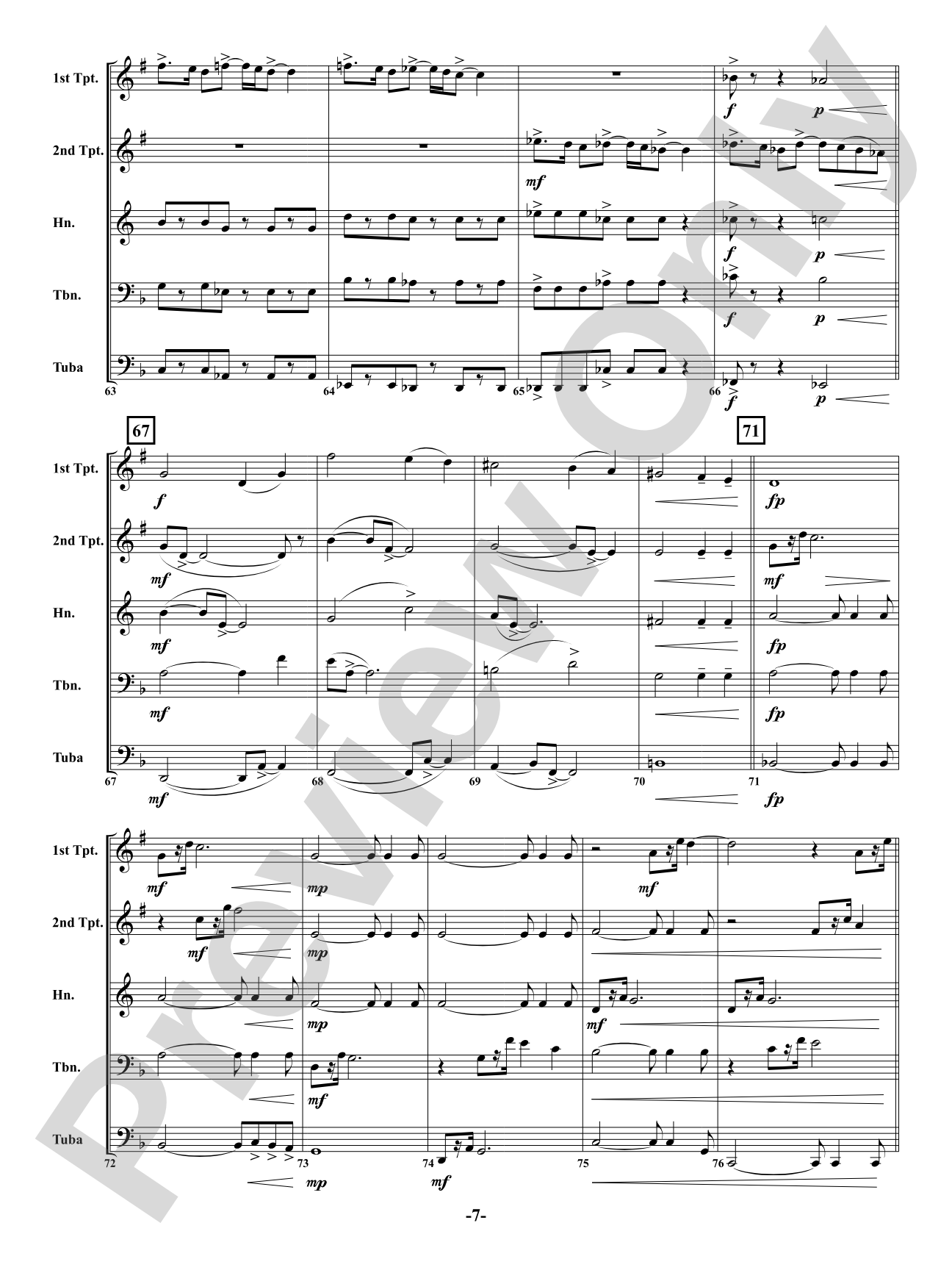 Hero - Brass Quintet: Brass Quintet Conductor Score & Parts