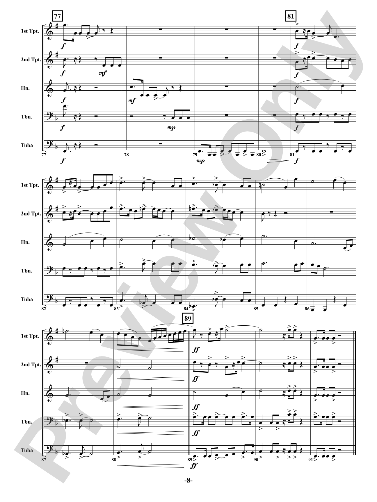 Hero - Brass Quintet: Brass Quintet Conductor Score & Parts
