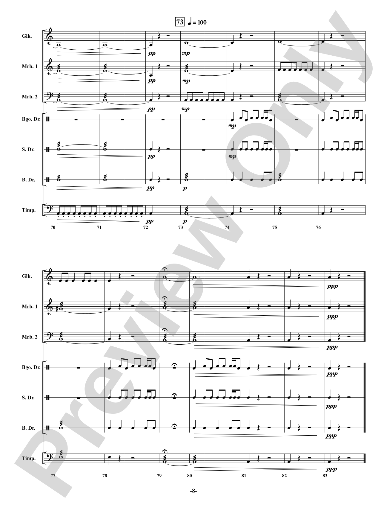 Hidden Village: Percussion Ensemble Conductor Score & Parts