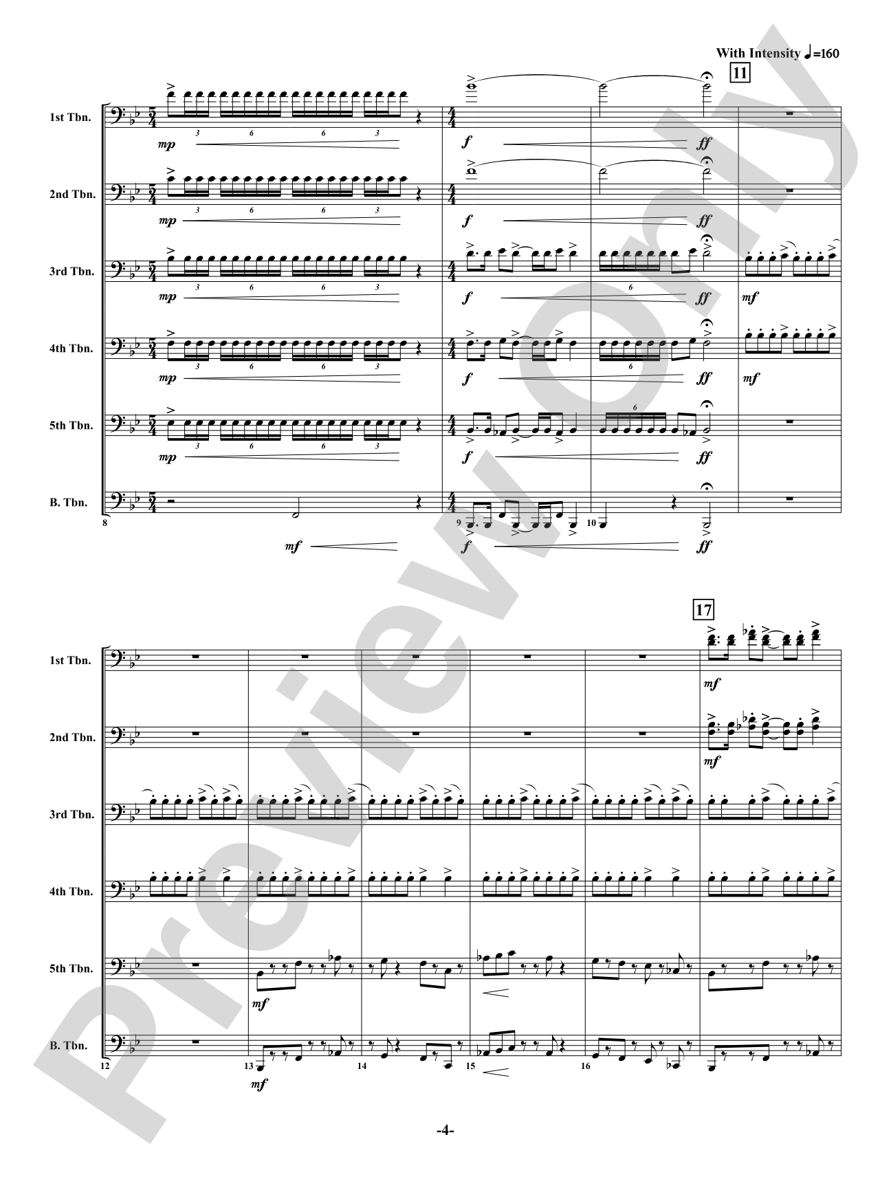 Tromba Grande - Fanfare for Trombone Choir: Trombone Choir Conductor Score & Parts