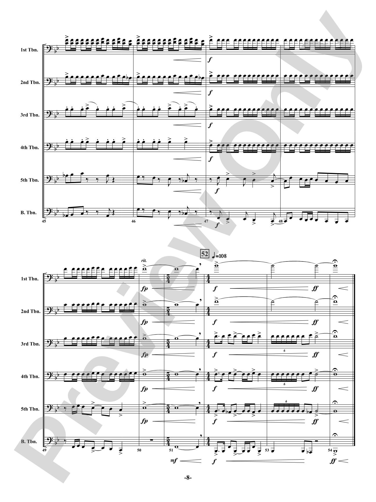 Tromba Grande - Fanfare for Trombone Choir: Trombone Choir Conductor Score & Parts