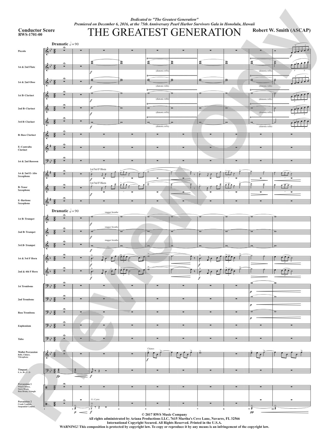 The Greatest Generation - For Symphonic Band: Concert Band Conductor Score & Parts
