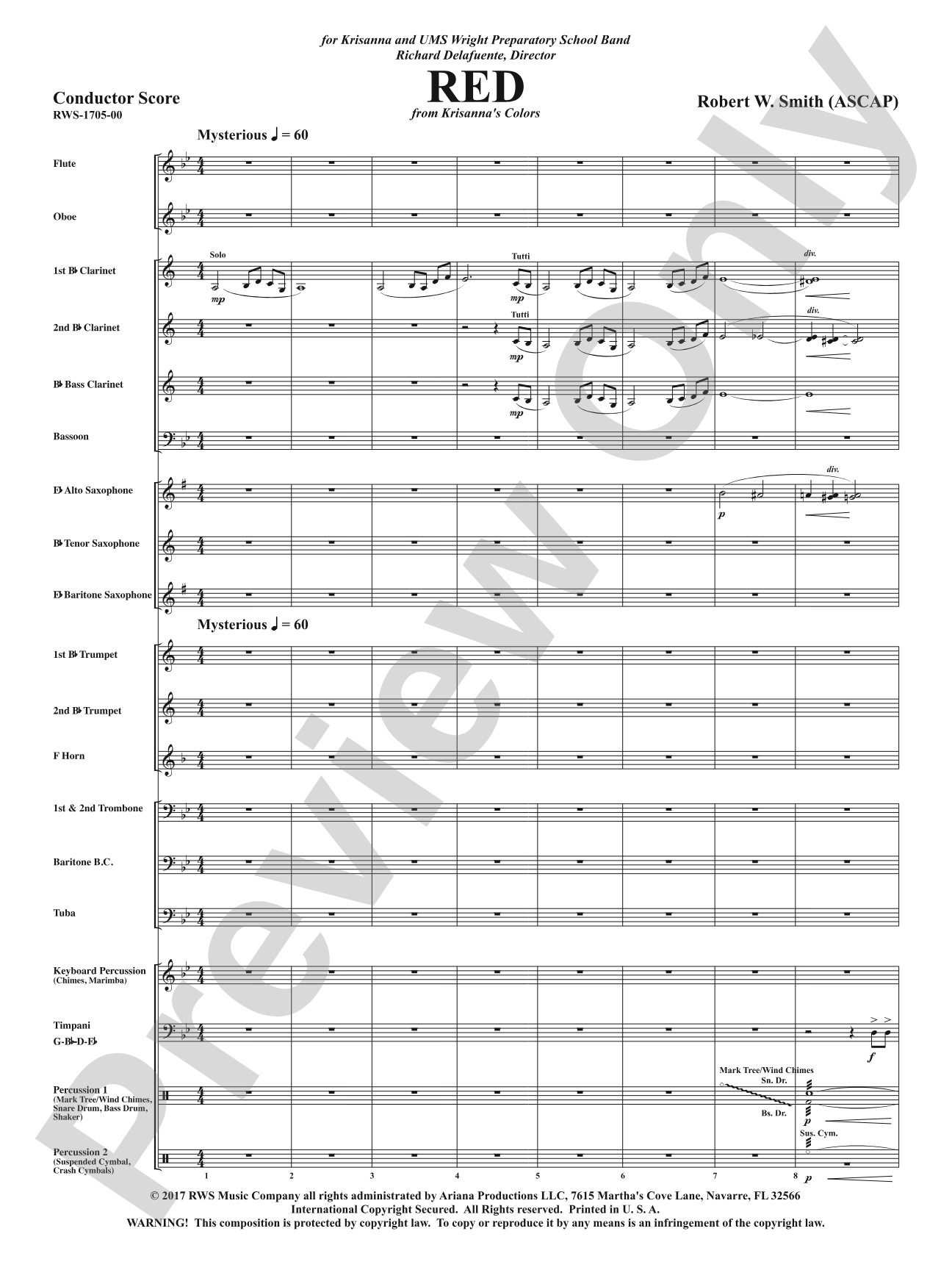 Red: Concert Band Conductor Score & Parts
