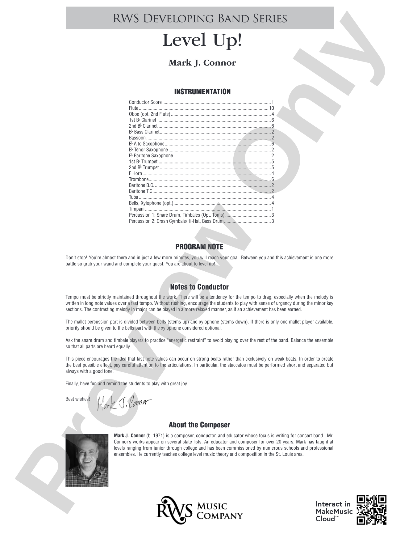 Level Up!: Concert Band Conductor Score & Parts