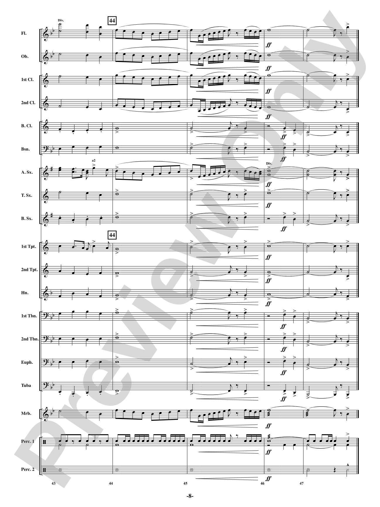 Spirit Of '44 - Concert March: Concert Band Conductor Score & Parts