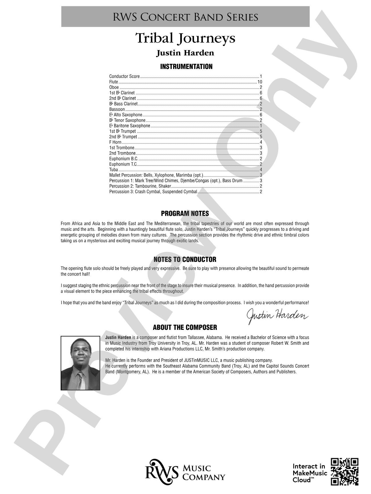 Tribal Journeys: Concert Band Conductor Score & Parts