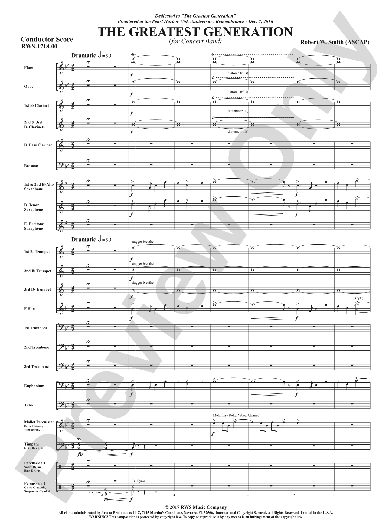The Greatest Generation - For Concert Band: Concert Band Conductor Score & Parts
