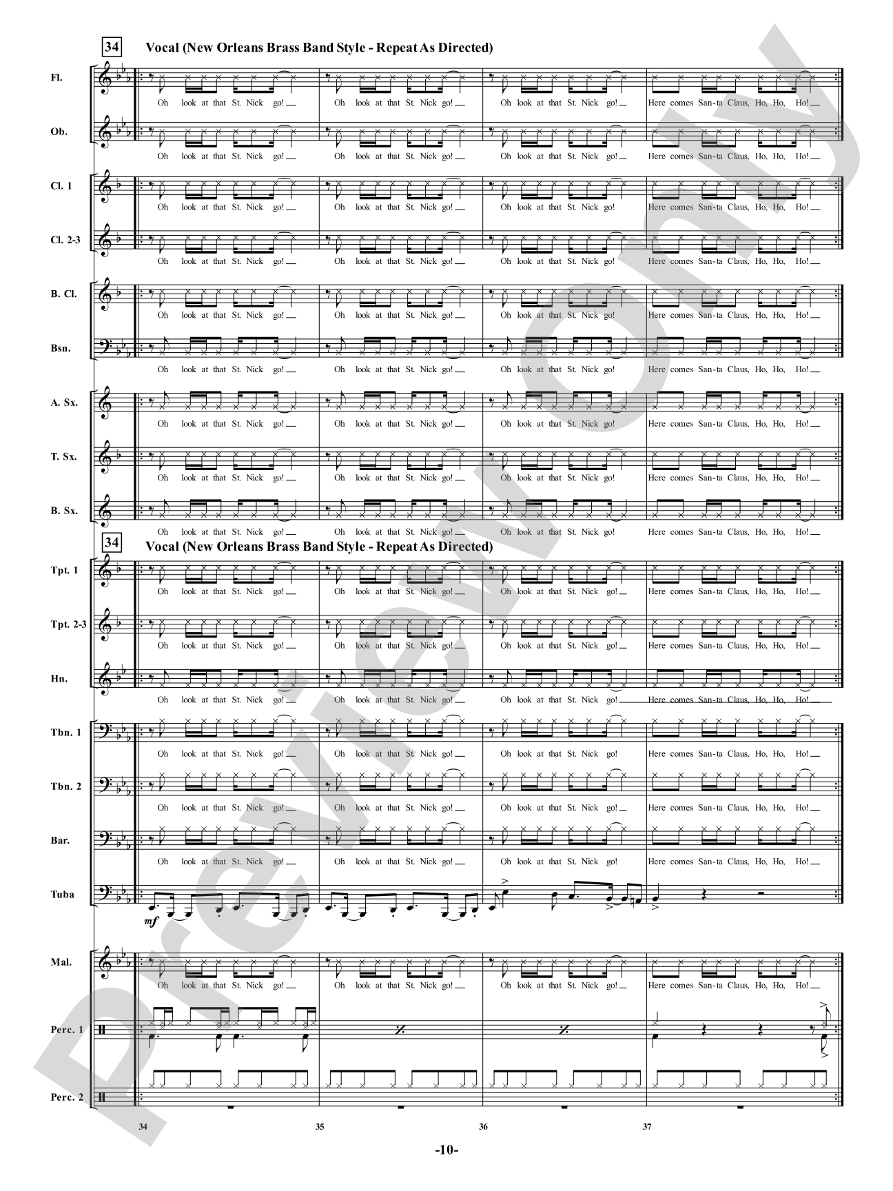 When Saint Nick Comes Marching In - A New Orleans Holiday Celebration: Concert Band Conductor Score & Parts