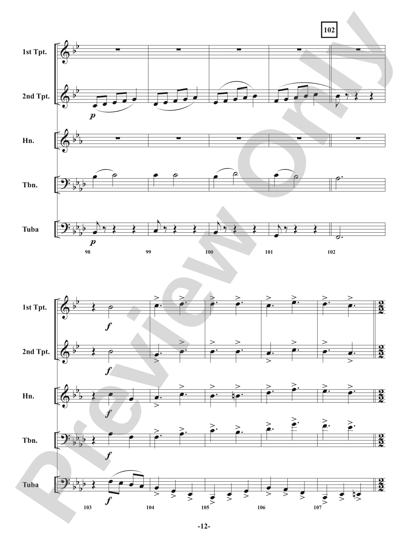 O Come, O Come Emmanuel: Brass Quintet Conductor Score & Parts