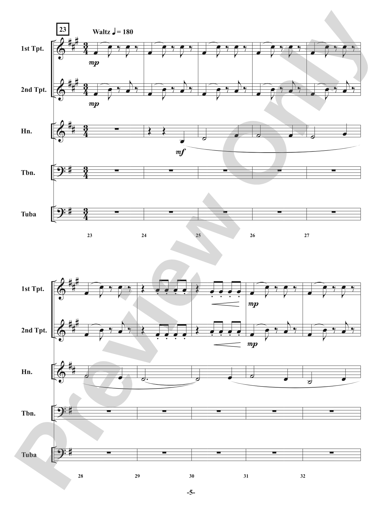 O Come, O Come Emmanuel: Brass Quintet Conductor Score & Parts