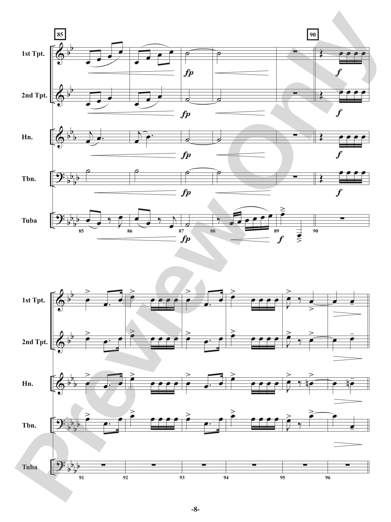 Malevolent March: Brass Quintet Conductor Score & Parts