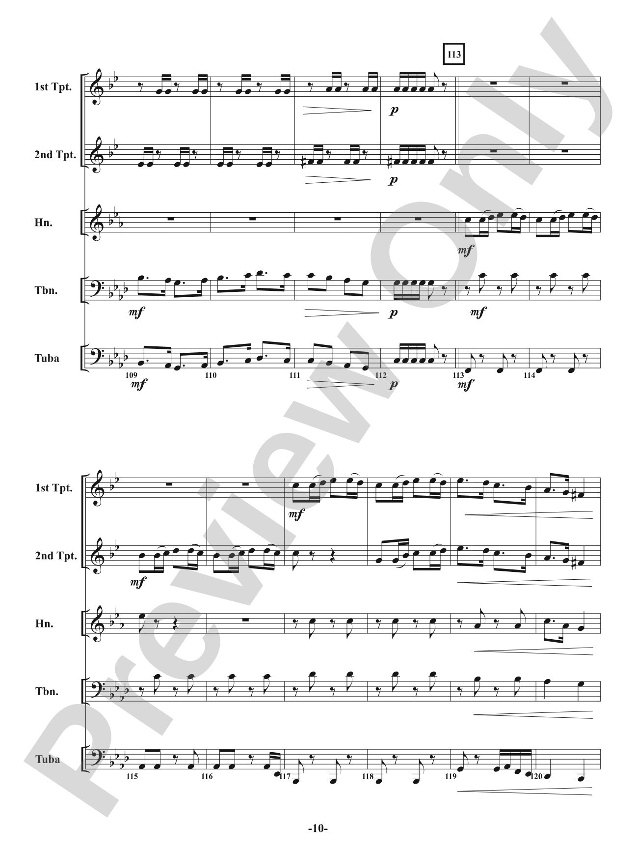 Malevolent March: Brass Quintet Conductor Score & Parts
