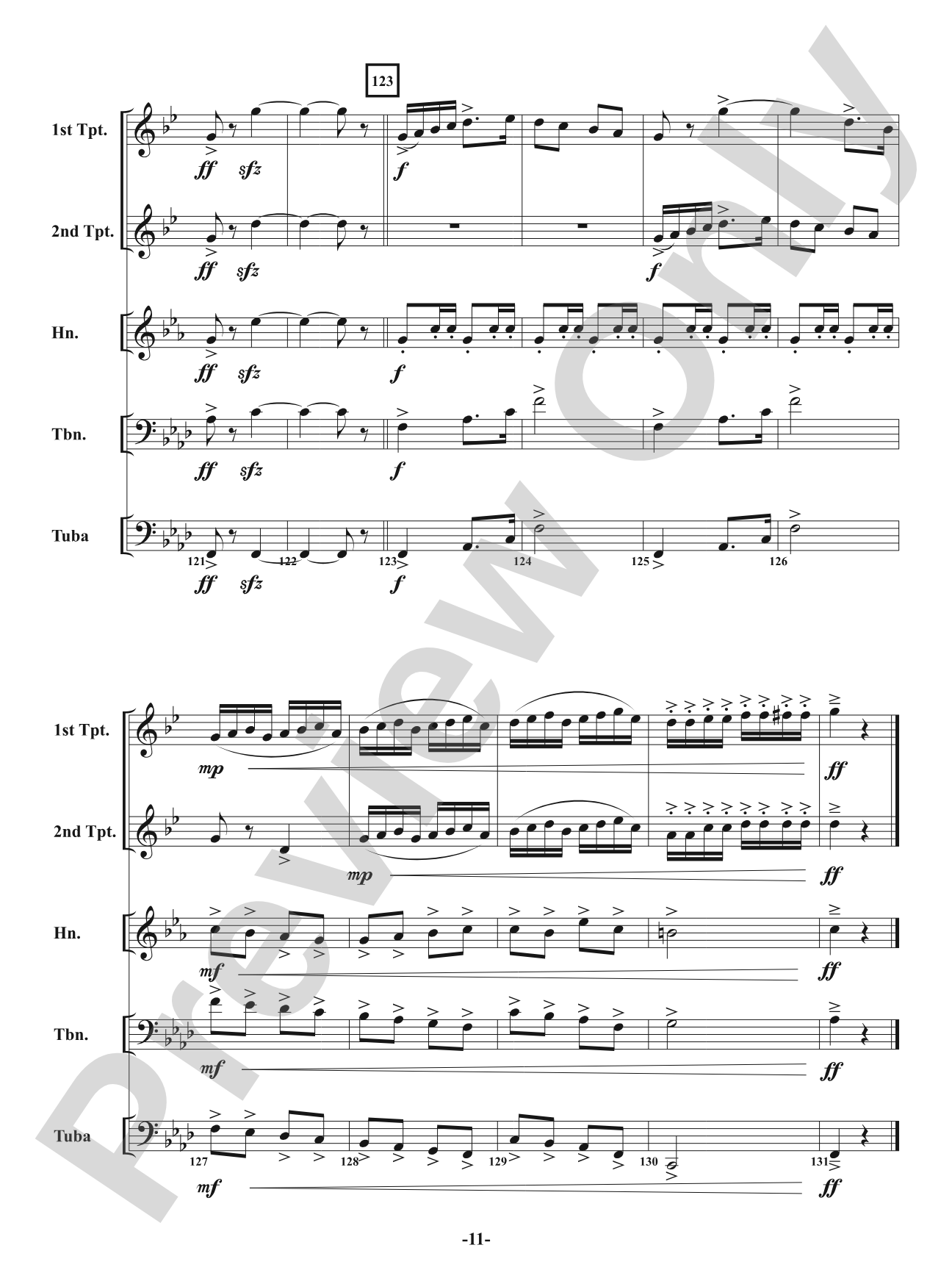 Malevolent March: Brass Quintet Conductor Score & Parts