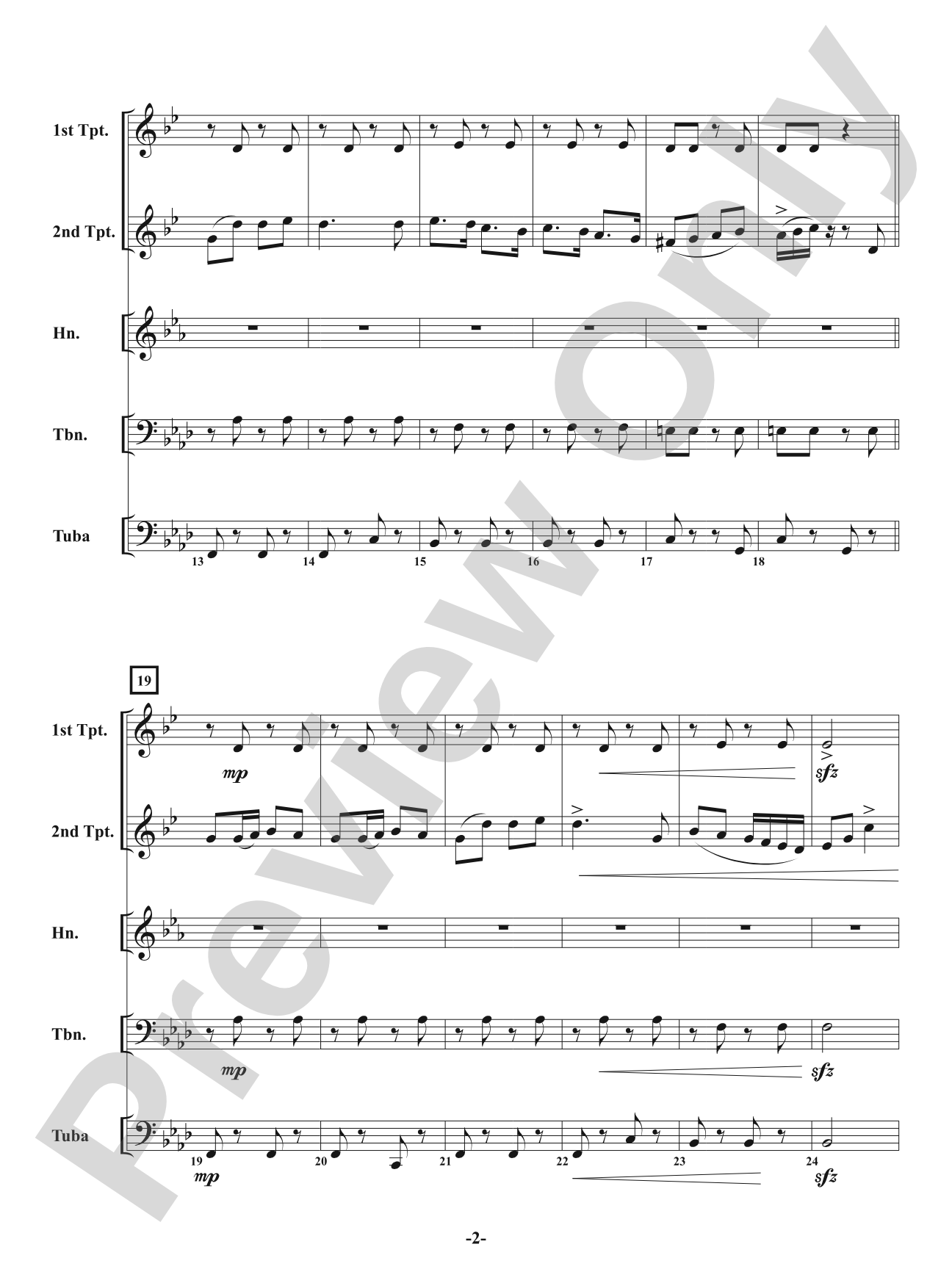 Malevolent March: Brass Quintet Conductor Score & Parts