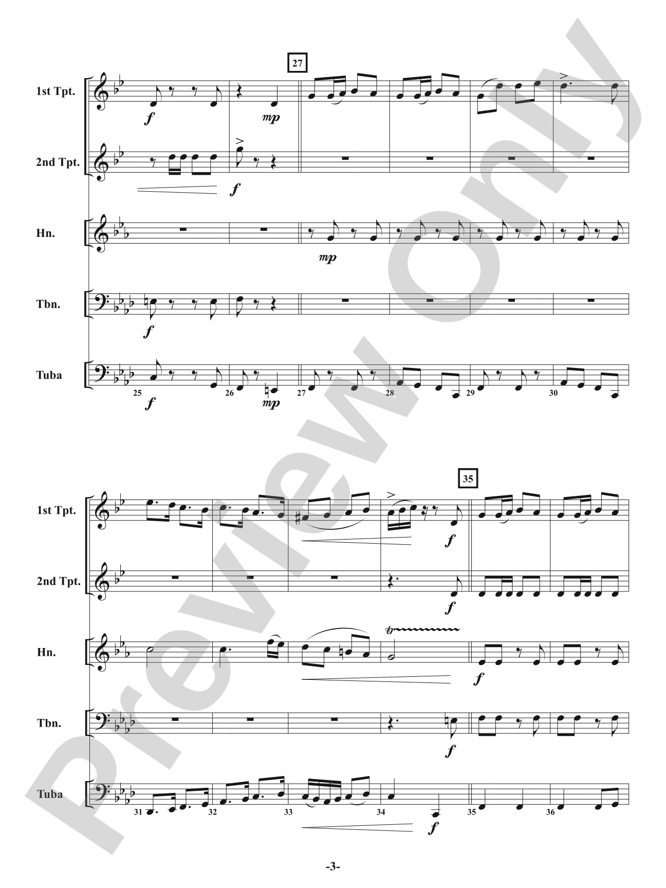 Malevolent March: Brass Quintet Conductor Score & Parts