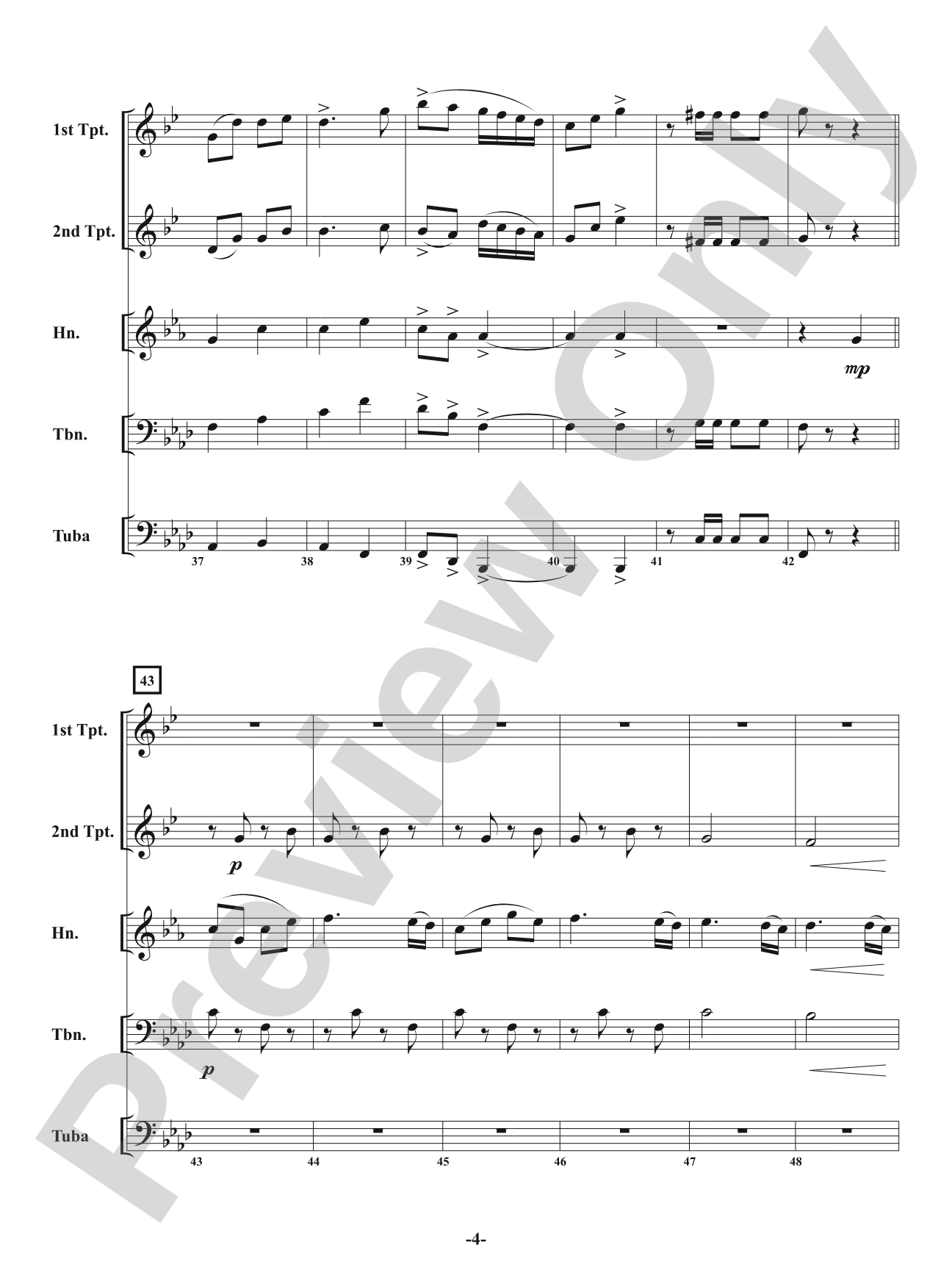 Malevolent March: Brass Quintet Conductor Score & Parts