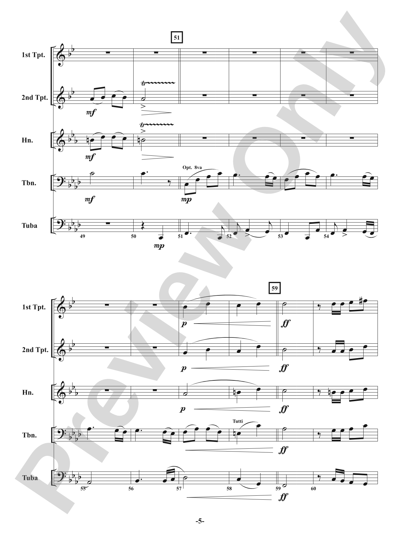 Malevolent March: Brass Quintet Conductor Score & Parts