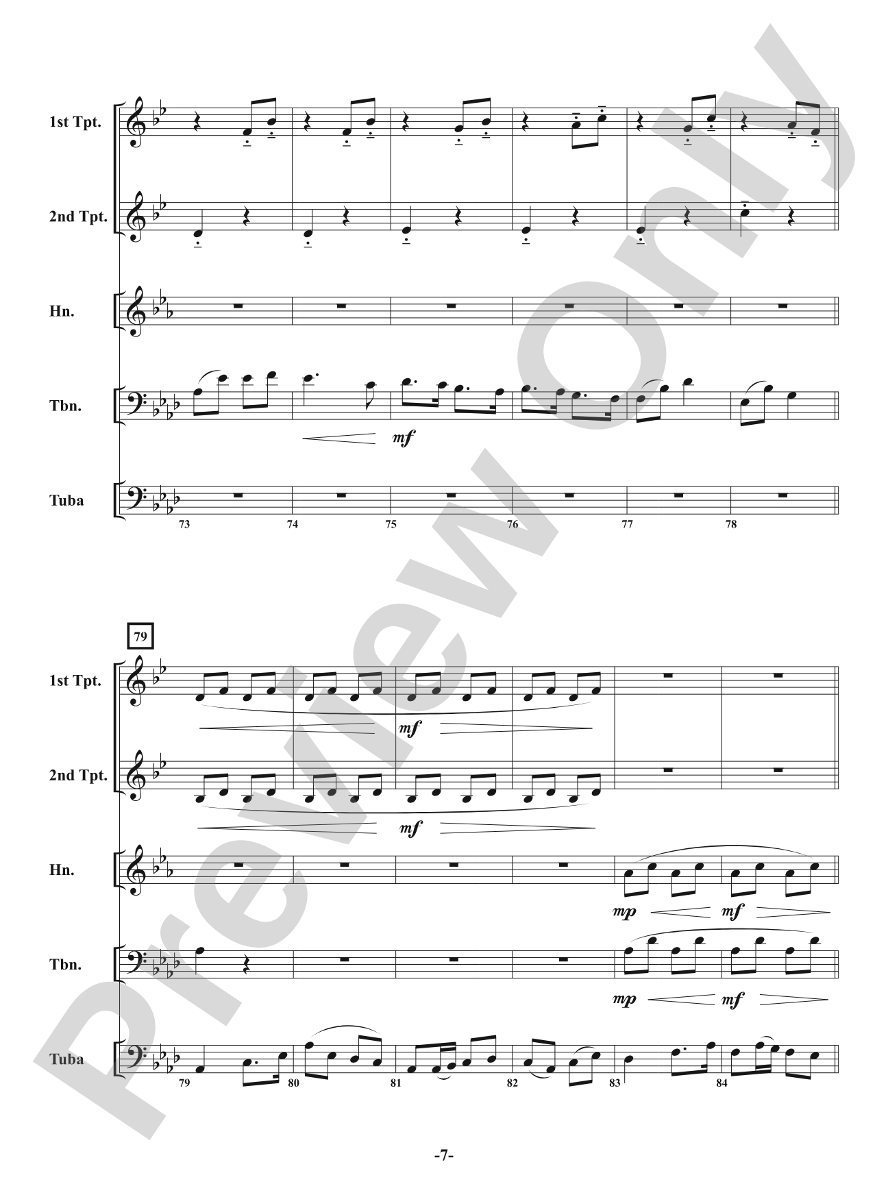 Malevolent March: Brass Quintet Conductor Score & Parts