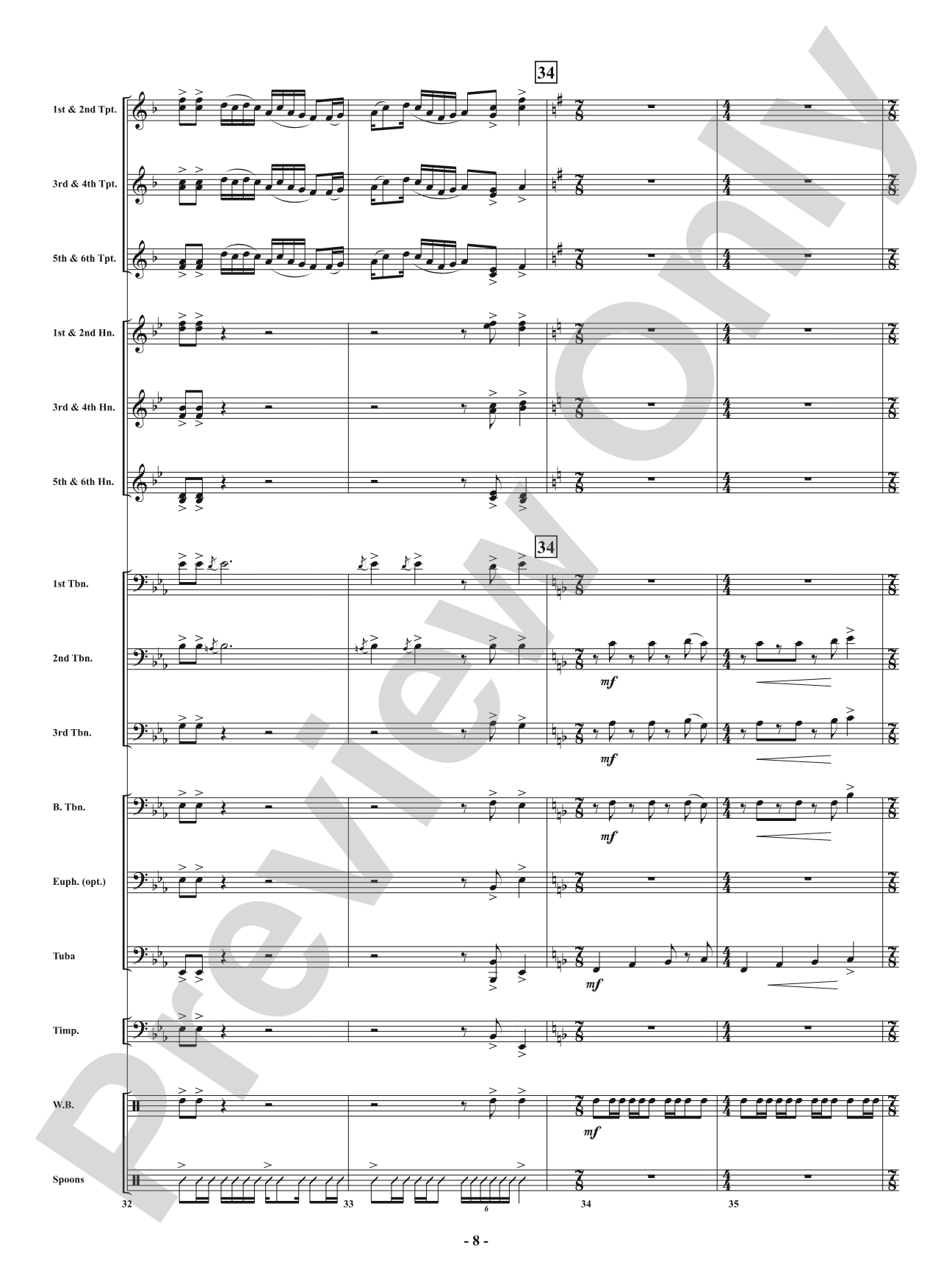 Square - From <i>American Dances</i>: Brass with Percussion Conductor Score & Parts