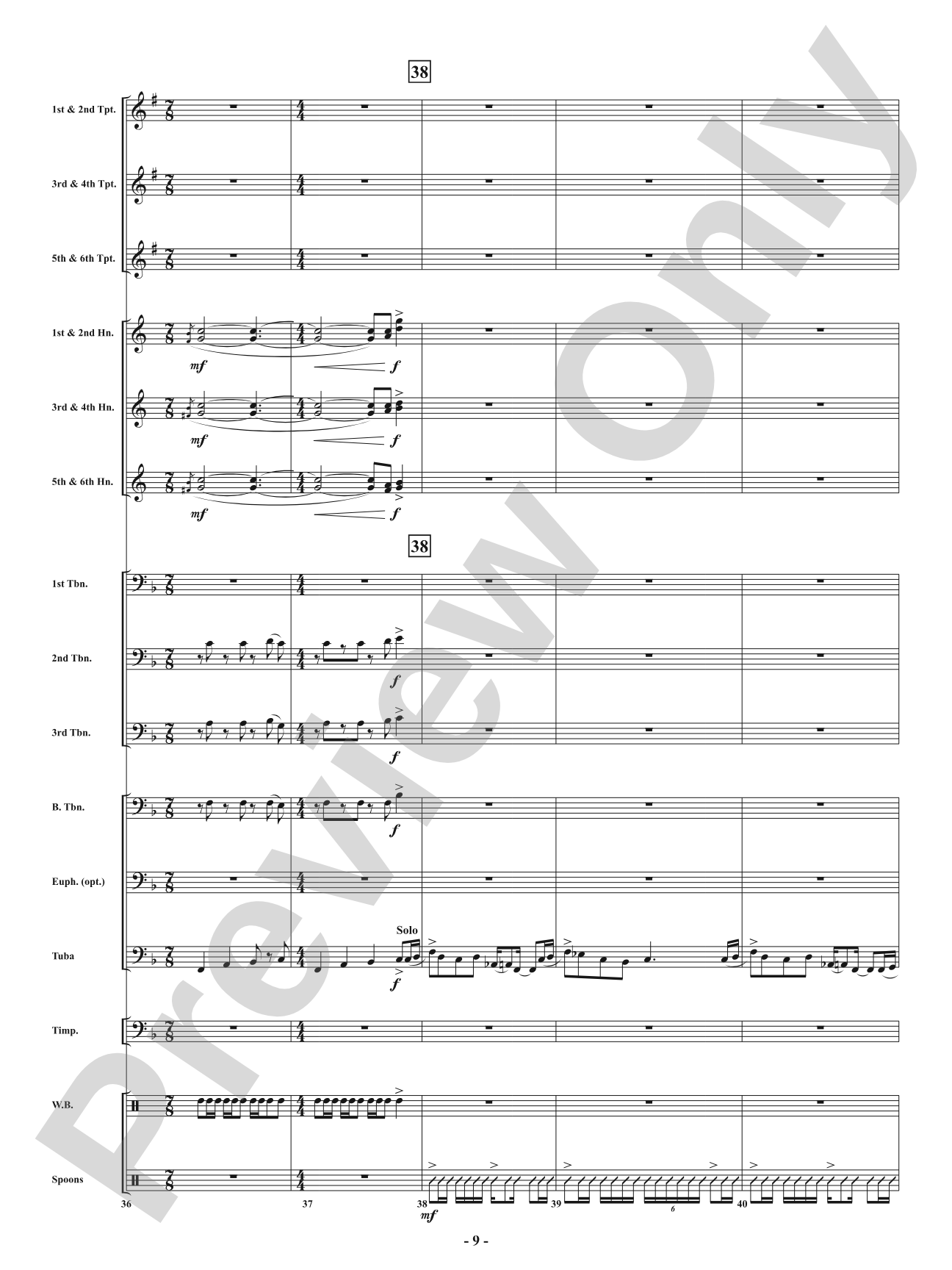 Square - From <i>American Dances</i>: Brass with Percussion Conductor Score & Parts