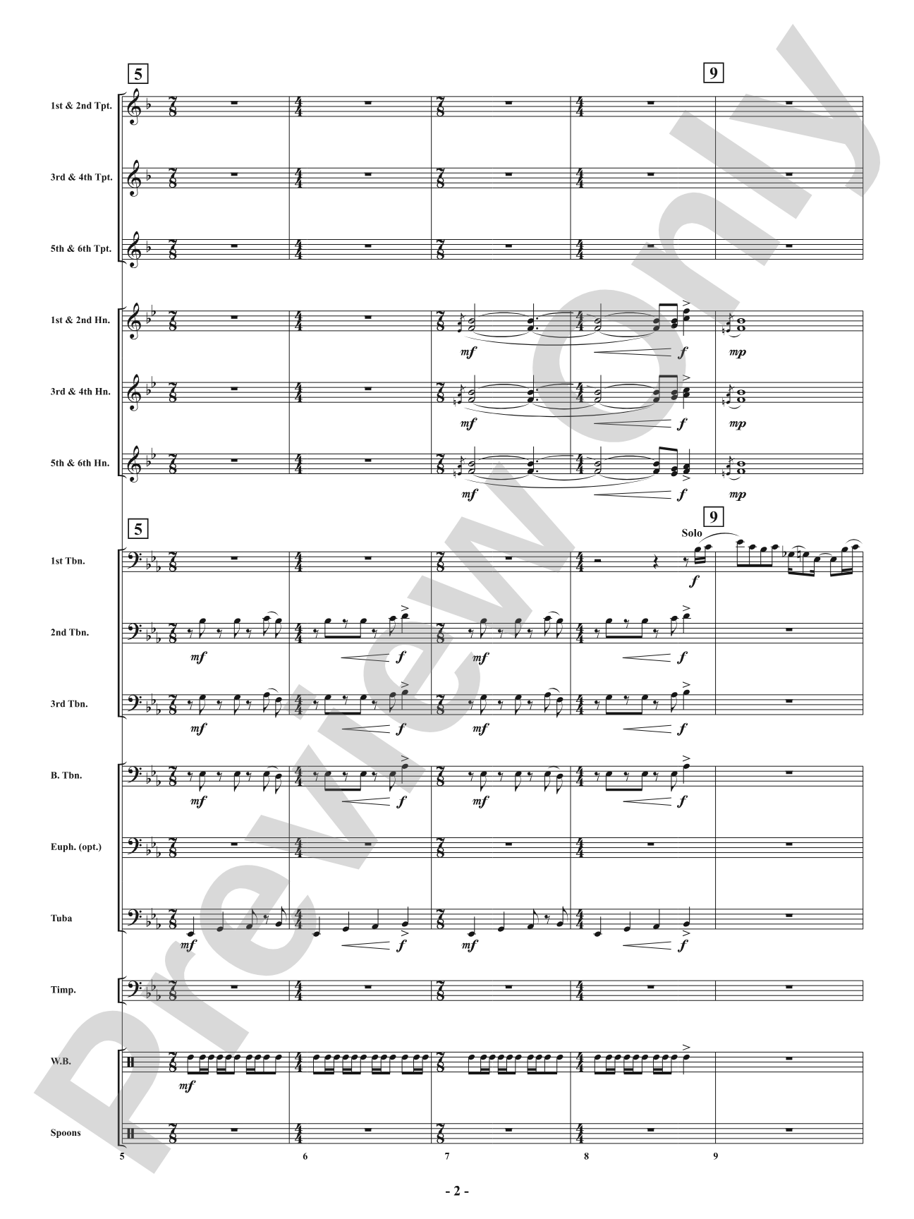 Square - From <i>American Dances</i>: Brass with Percussion Conductor Score & Parts