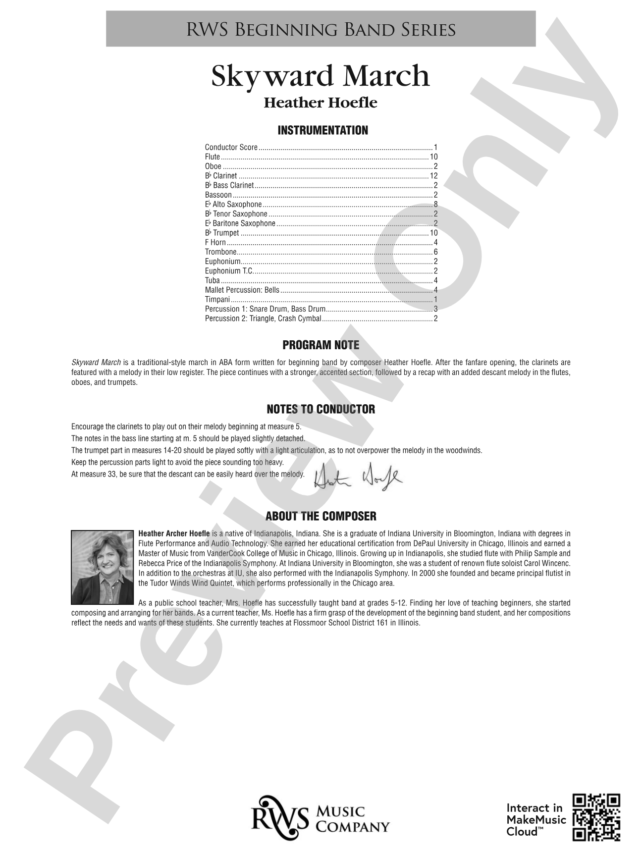 Skyward March: Concert Band Conductor Score & Parts
