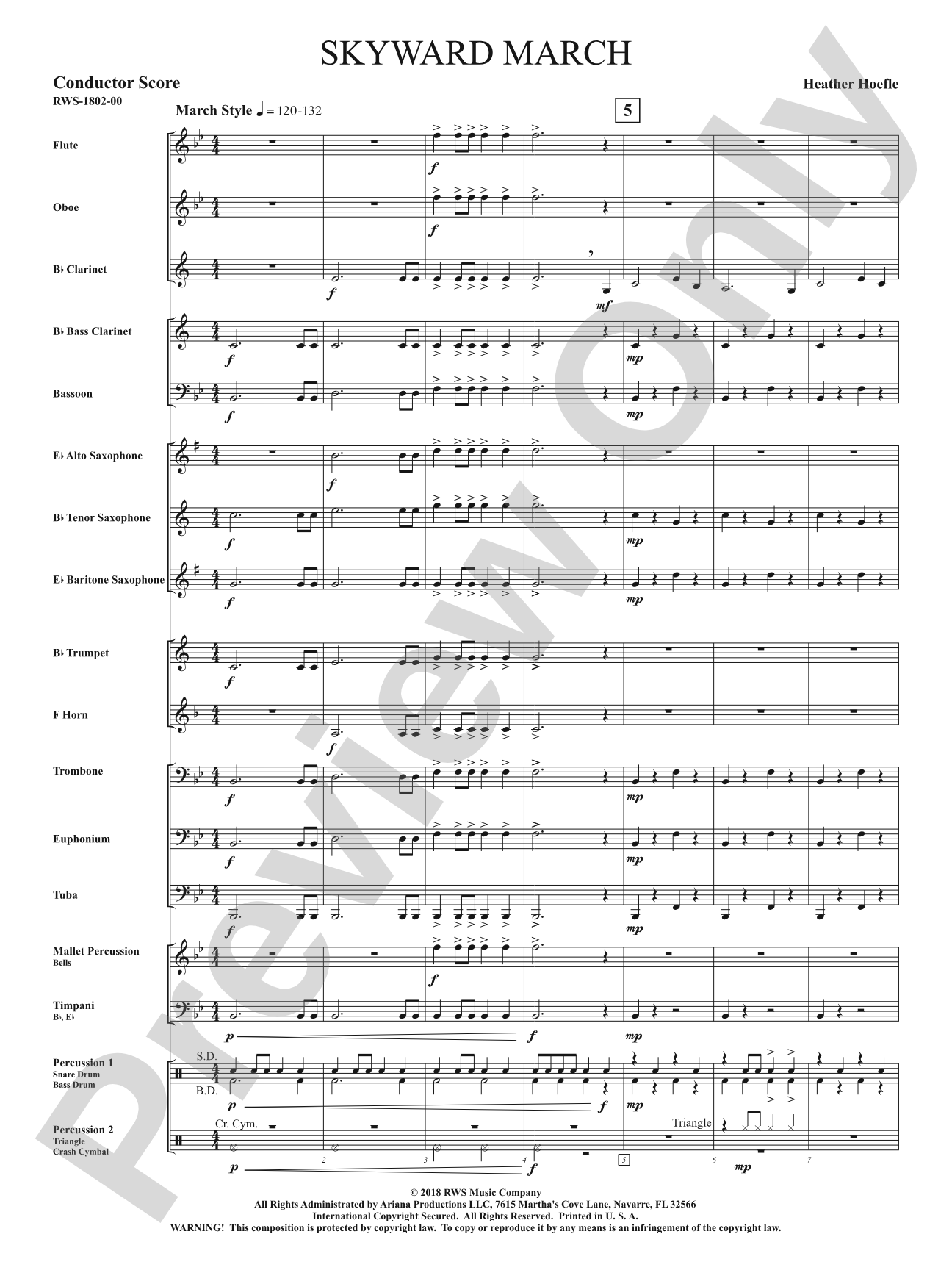 Skyward March: Concert Band Conductor Score & Parts