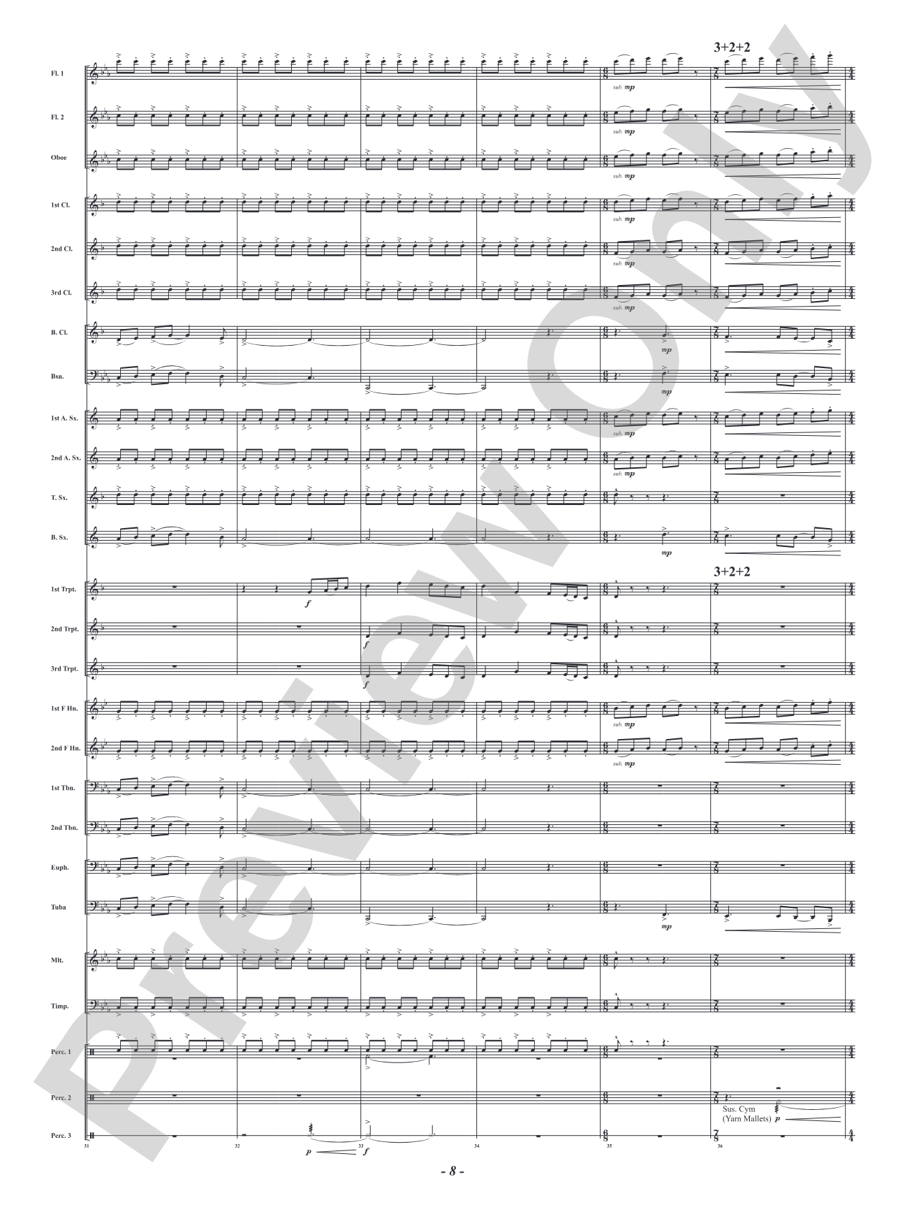 Roar in the Wind: Concert Band Conductor Score & Parts