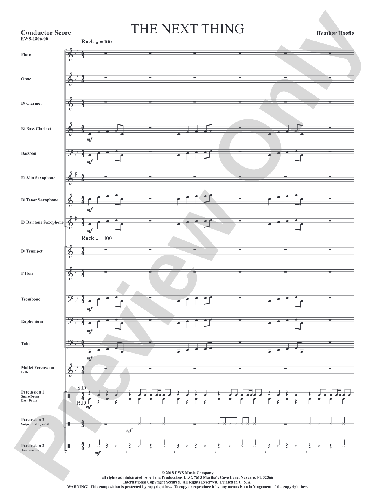 The Next Thing: Concert Band Conductor Score & Parts