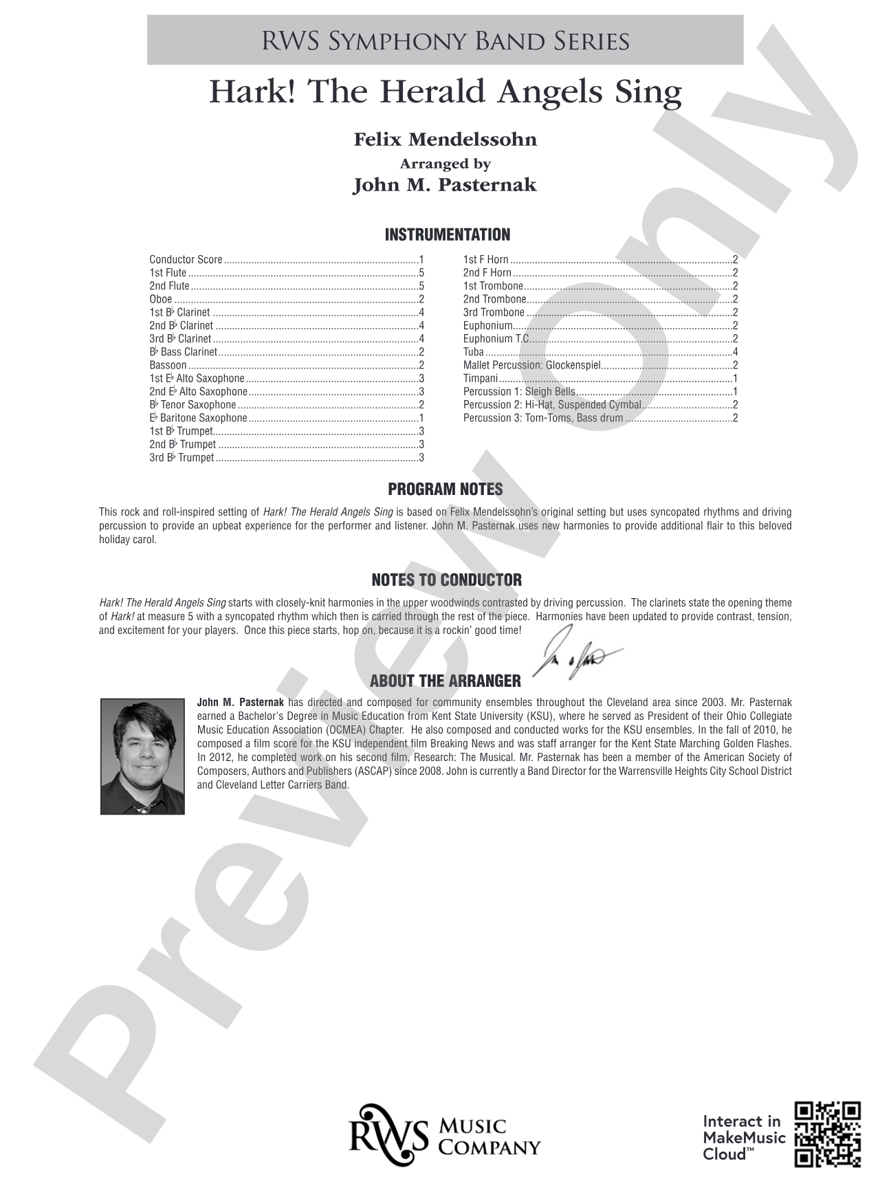 Hark! The Herald Angels Sing: Score