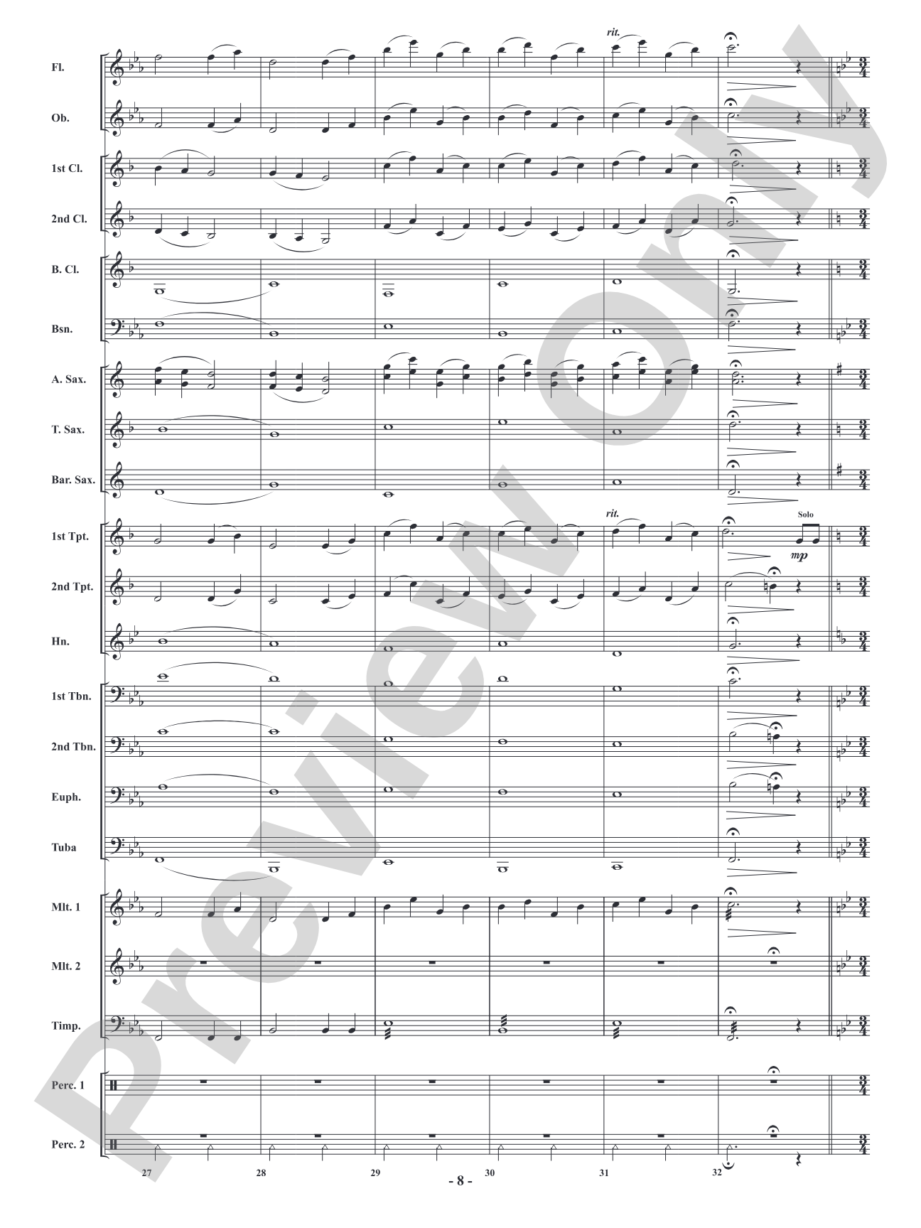 Two Advent Carols: Concert Band Conductor Score & Parts