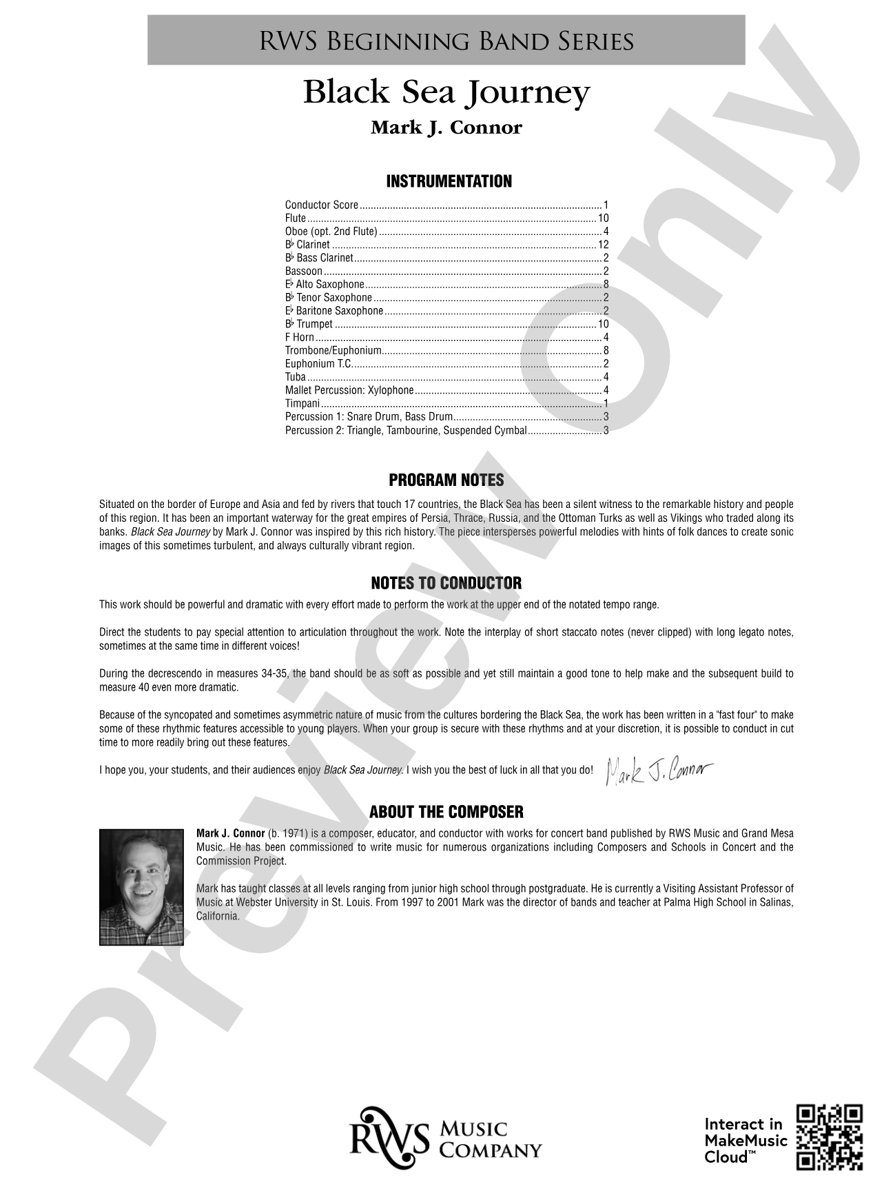 Black Sea Journey: Concert Band Conductor Score & Parts