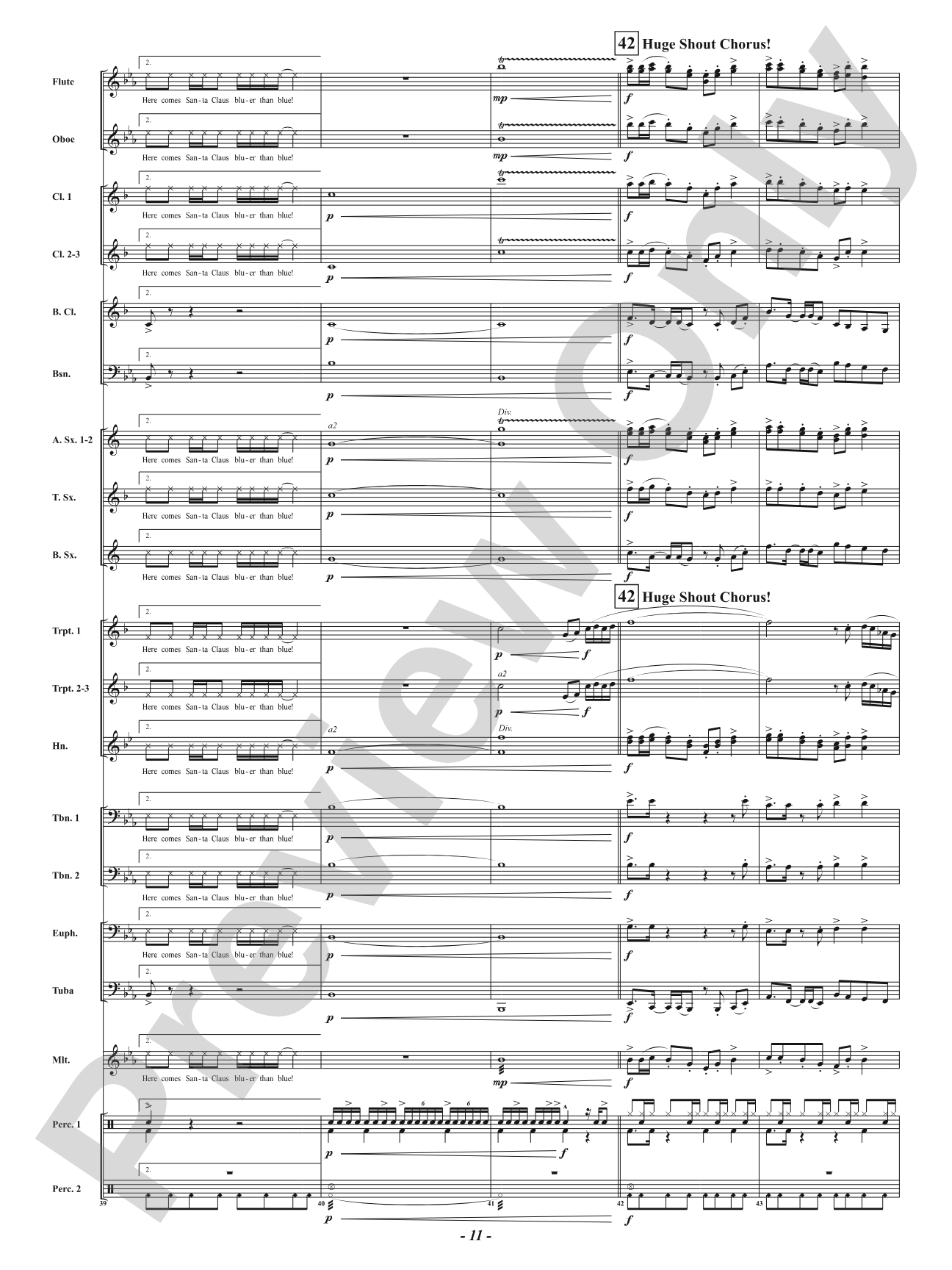 Blues for Santa: Concert Band Conductor Score & Parts