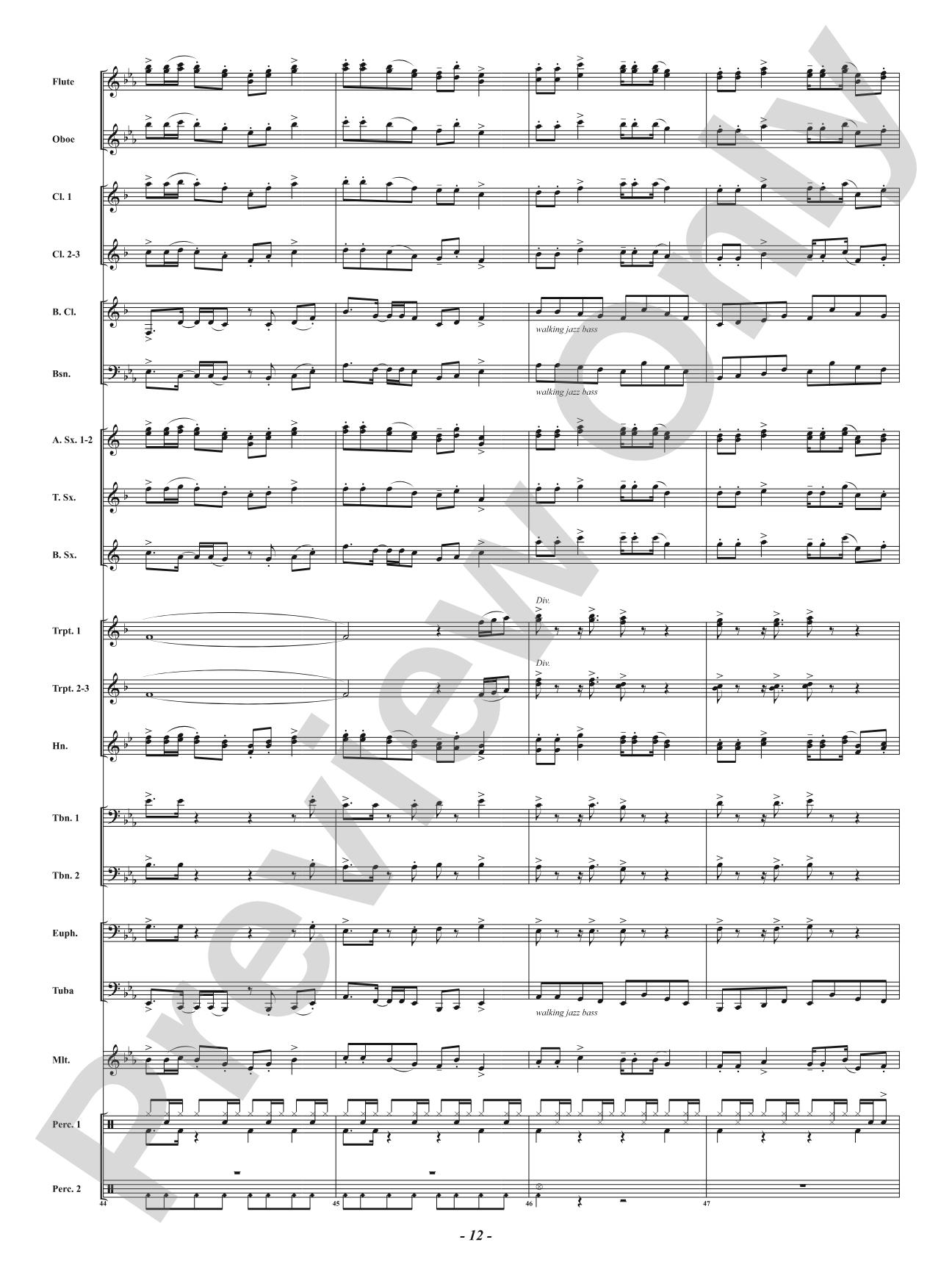Blues for Santa: Concert Band Conductor Score & Parts