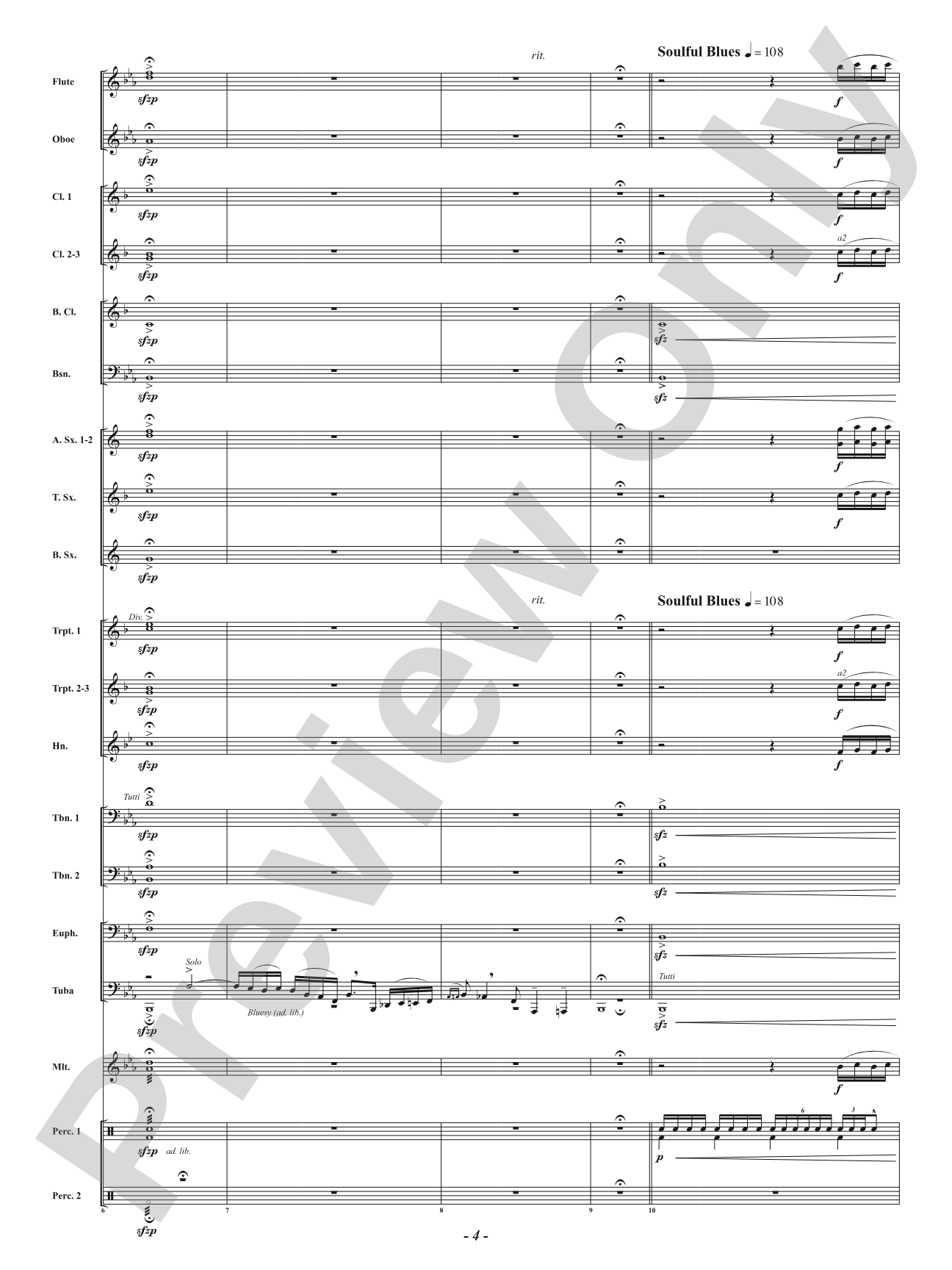 Blues for Santa: Concert Band Conductor Score & Parts