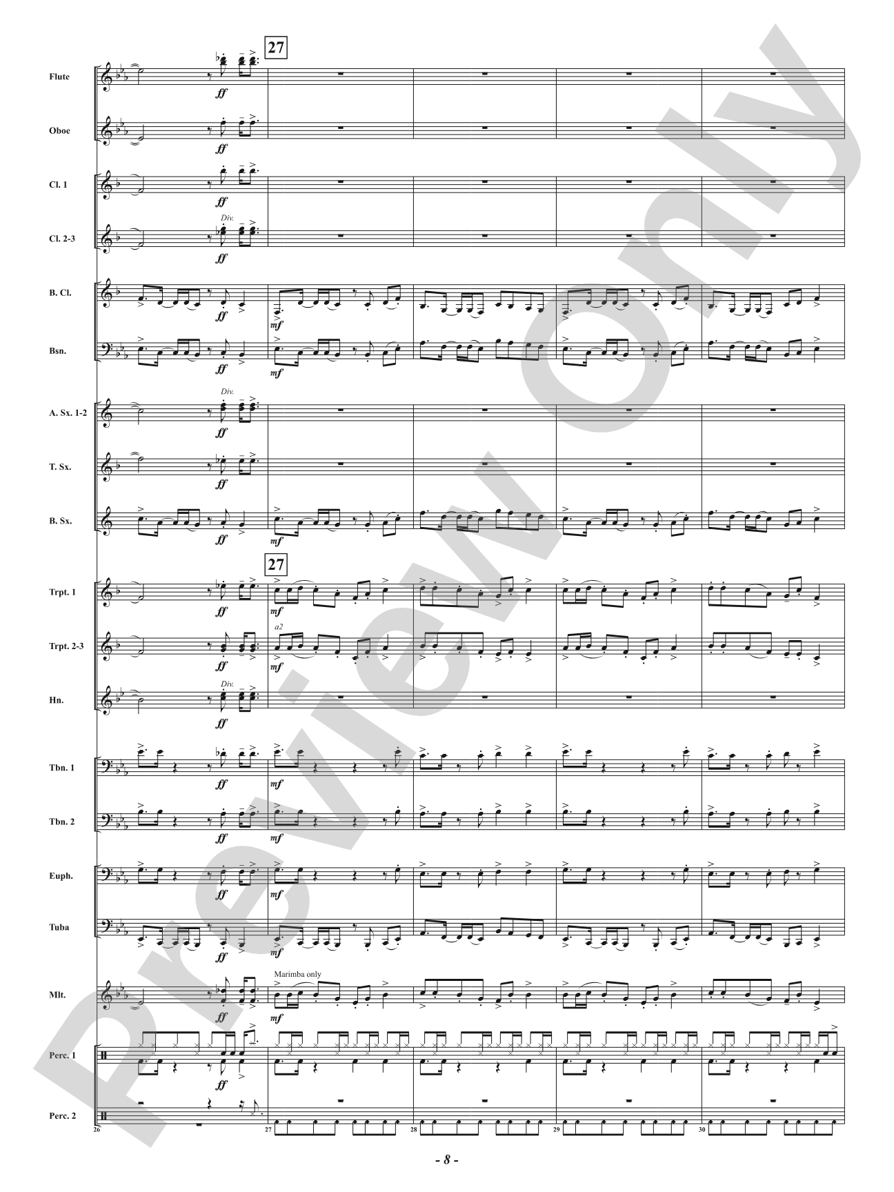 Blues for Santa: Concert Band Conductor Score & Parts