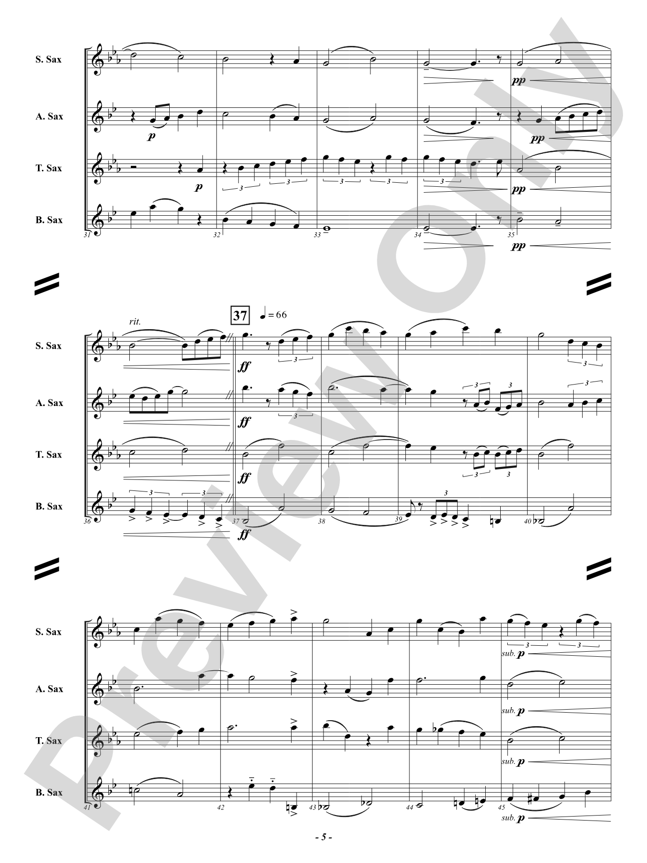 A Moment: Saxophone Quartet Conductor Score & Parts