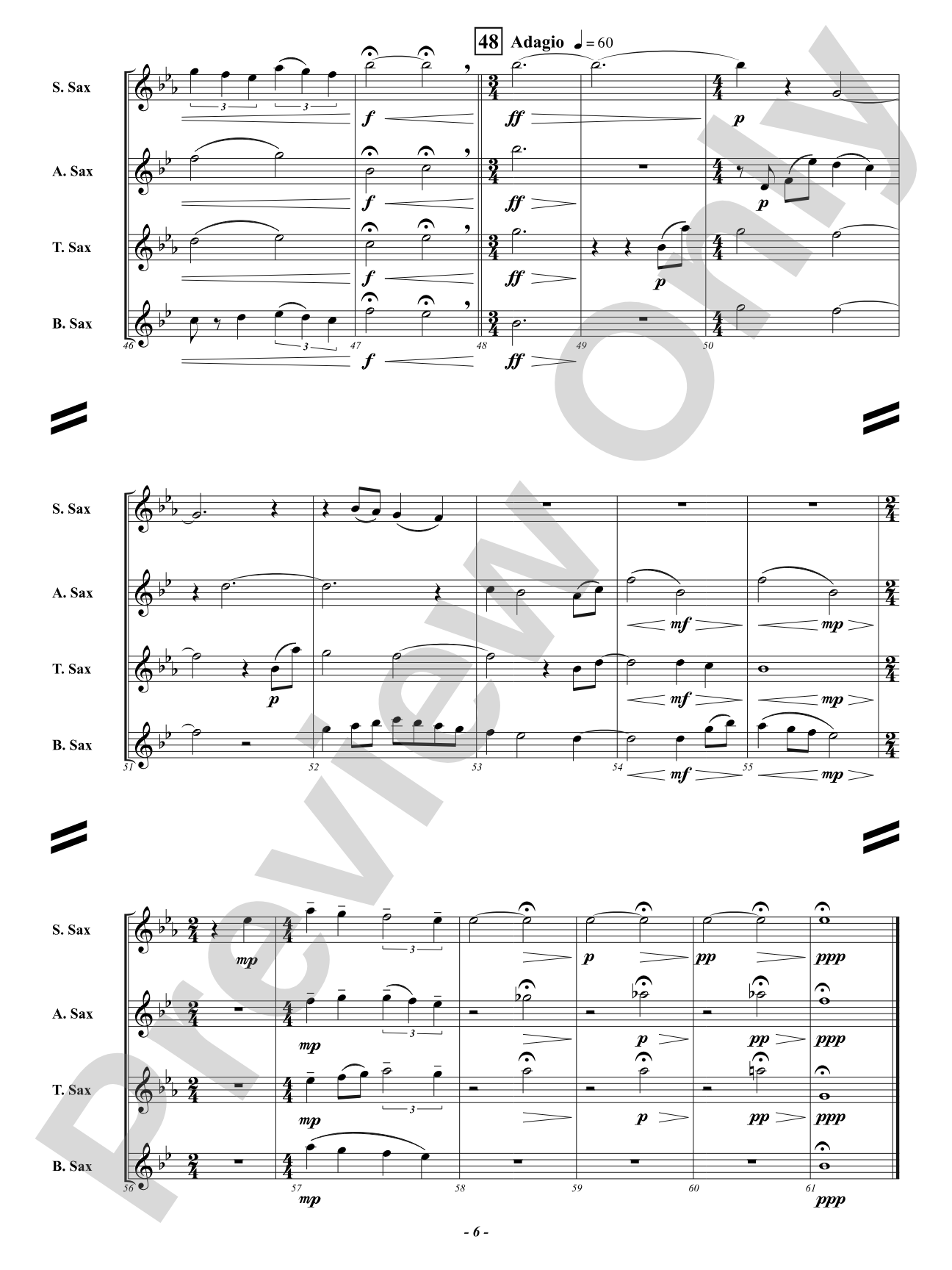 A Moment: Saxophone Quartet Conductor Score & Parts