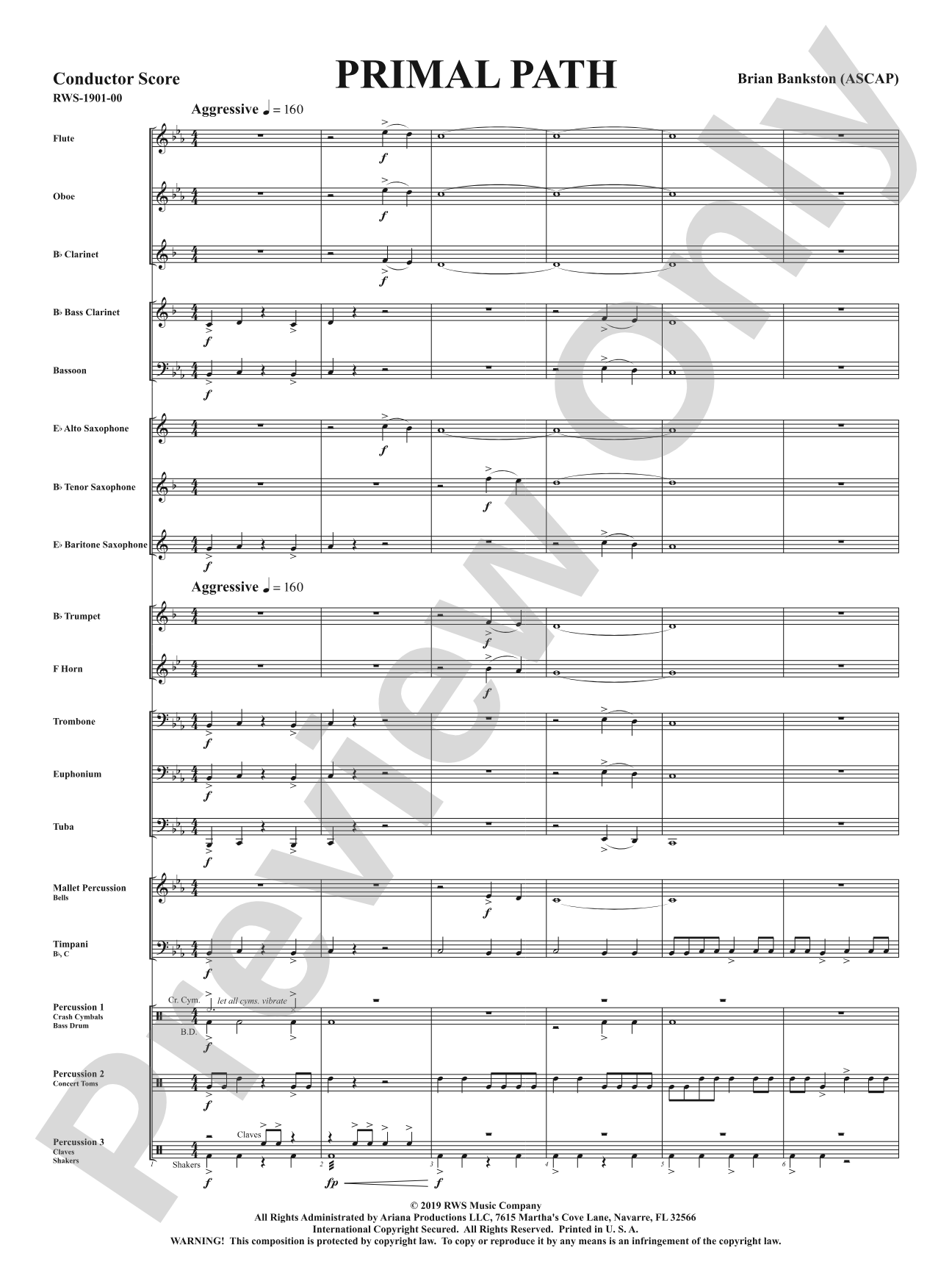 Primal Path: Concert Band Conductor Score & Parts